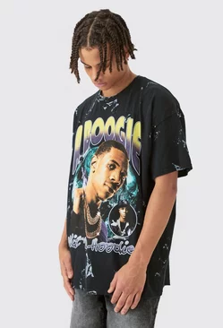 Black Oversized A Boogie Wash License T-shirt