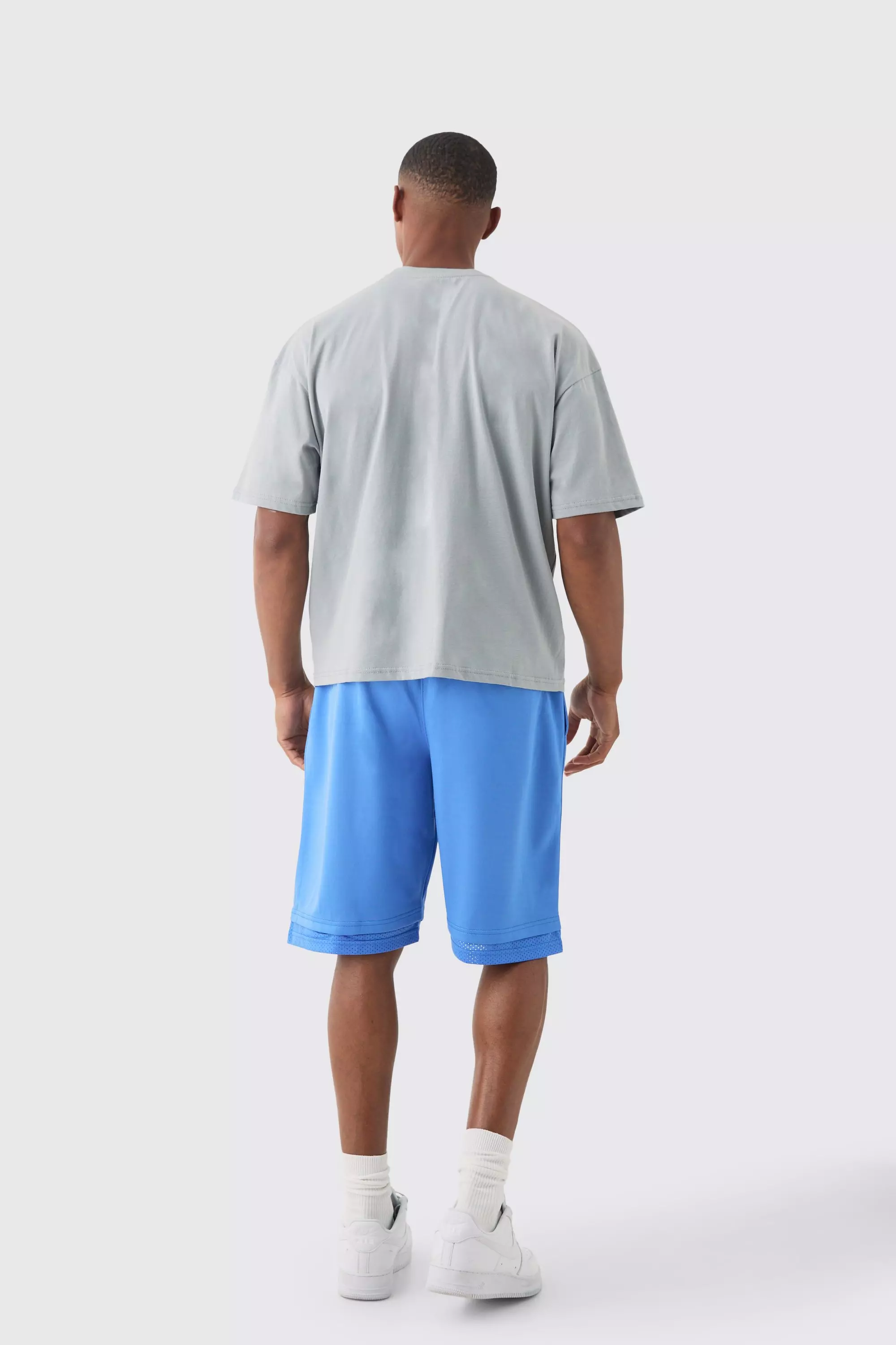 Grey Oversized Boxy Homme Print T-shirt alternative image