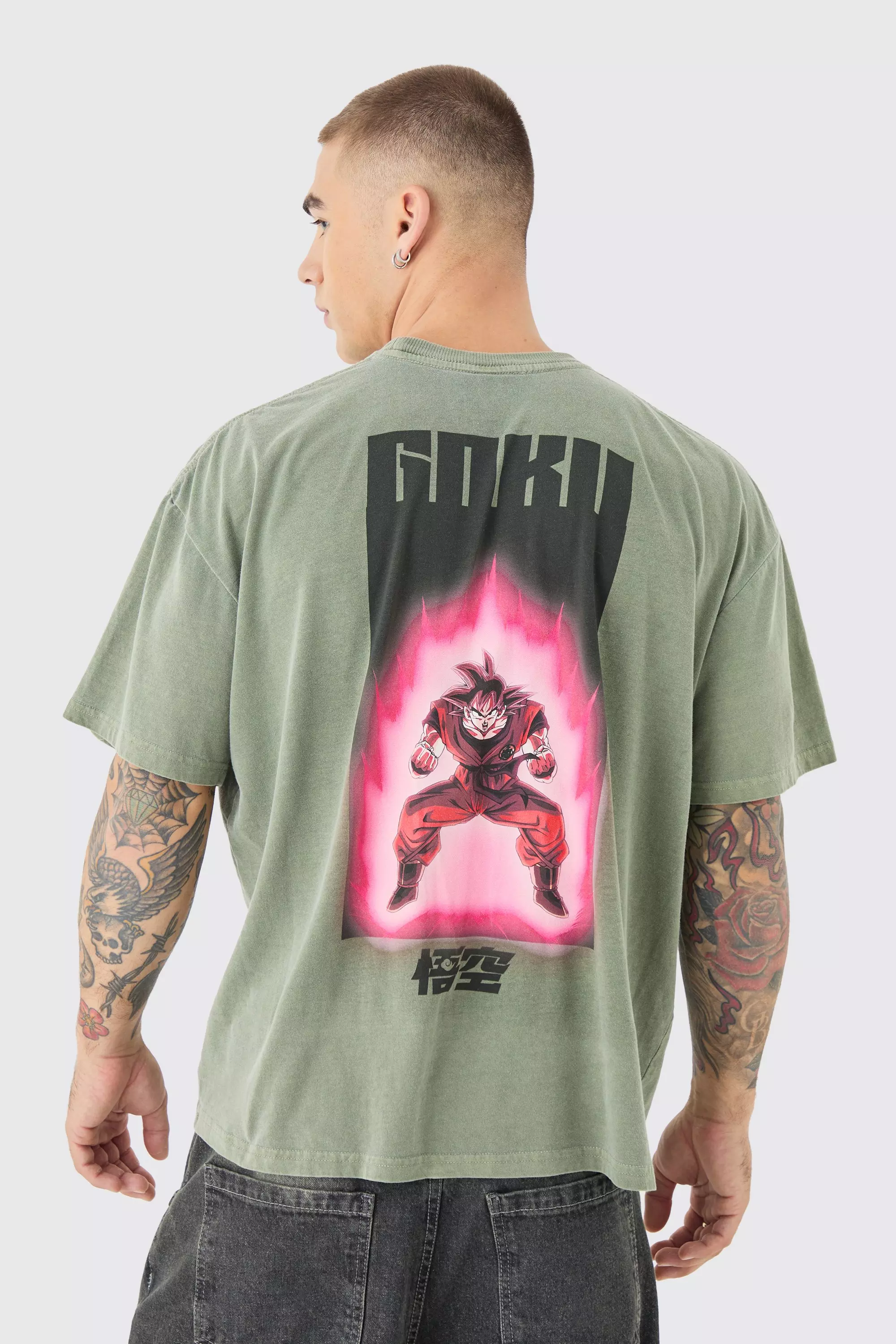 Green Oversized Dragon Ball Z Anime License T-shirt