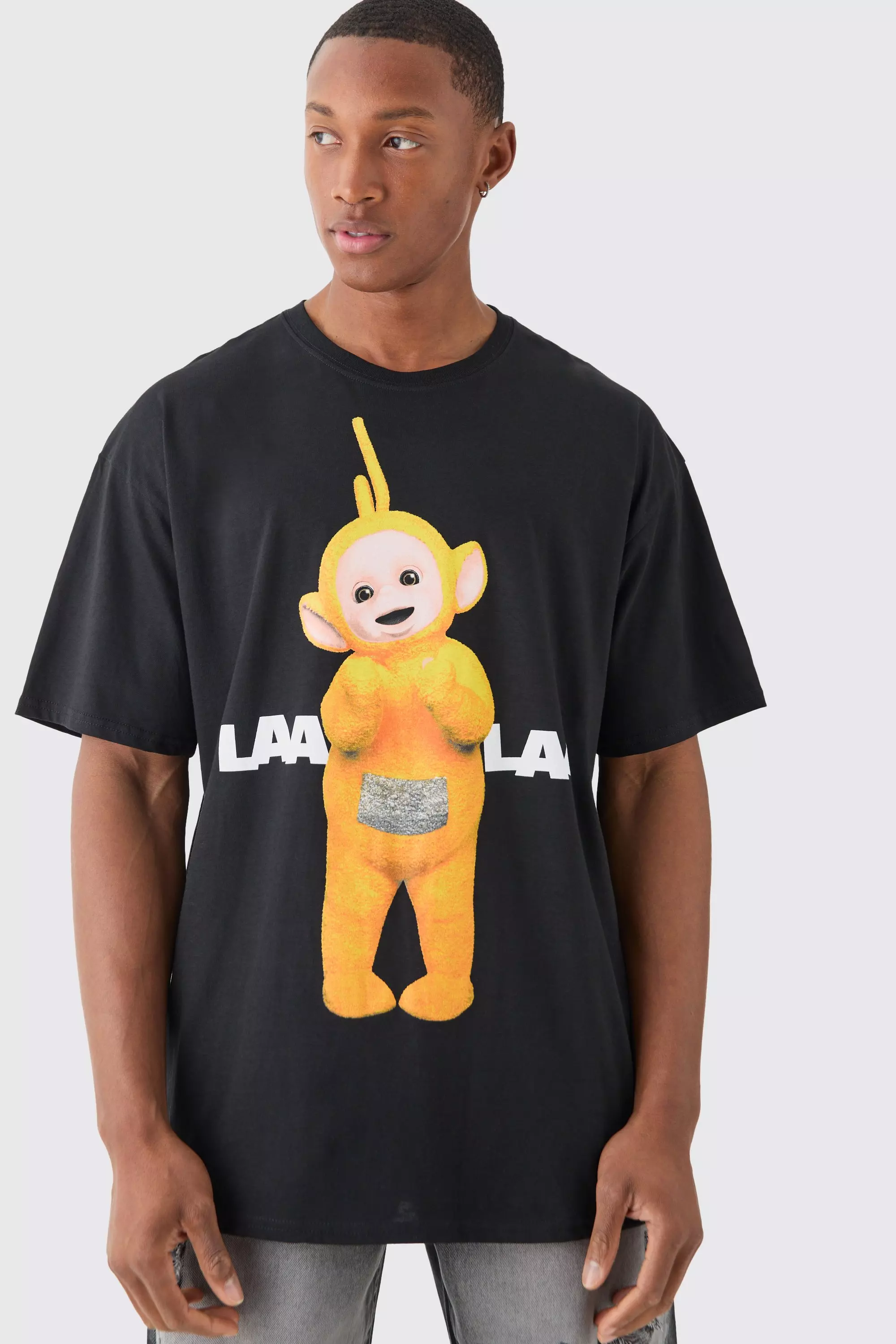 Oversized Teletubbies Lala License T-shirt Black