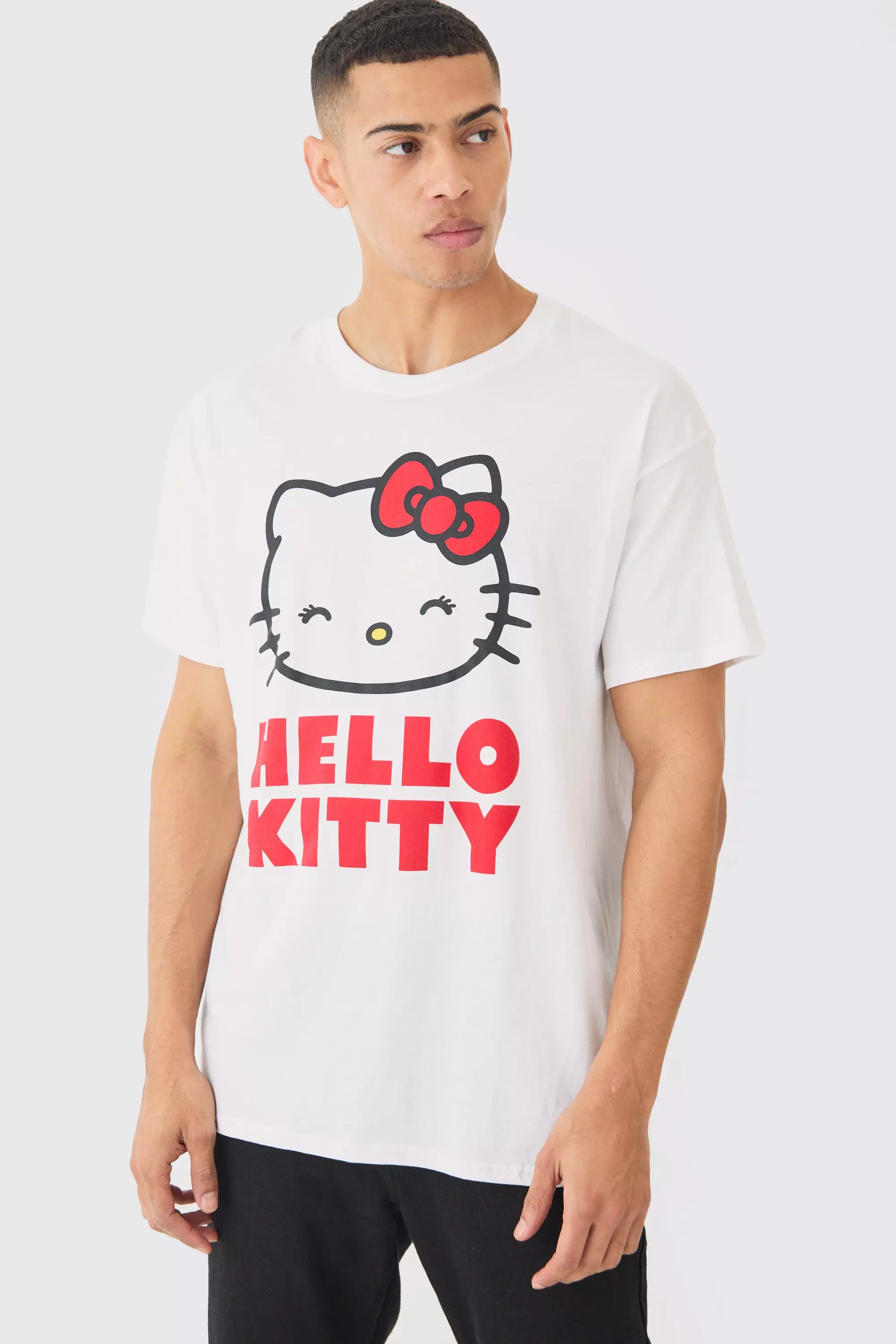 Loose Fit Hello Kitty License T-shirt White