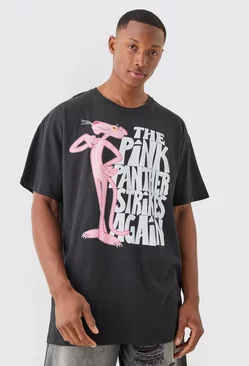 Oversized Pink Panther License T-shirt Black