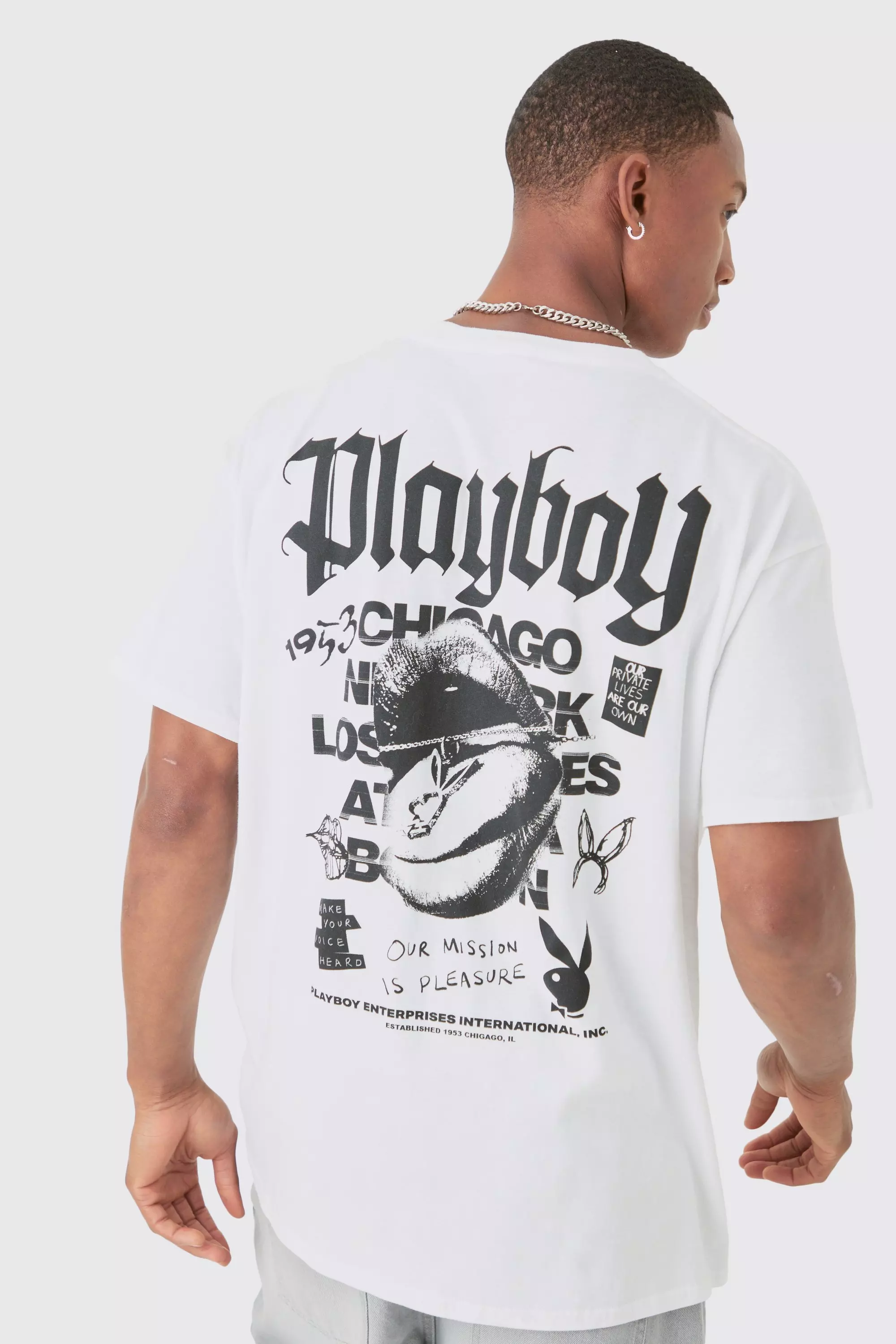 Oversized Playboy License T-shirt White
