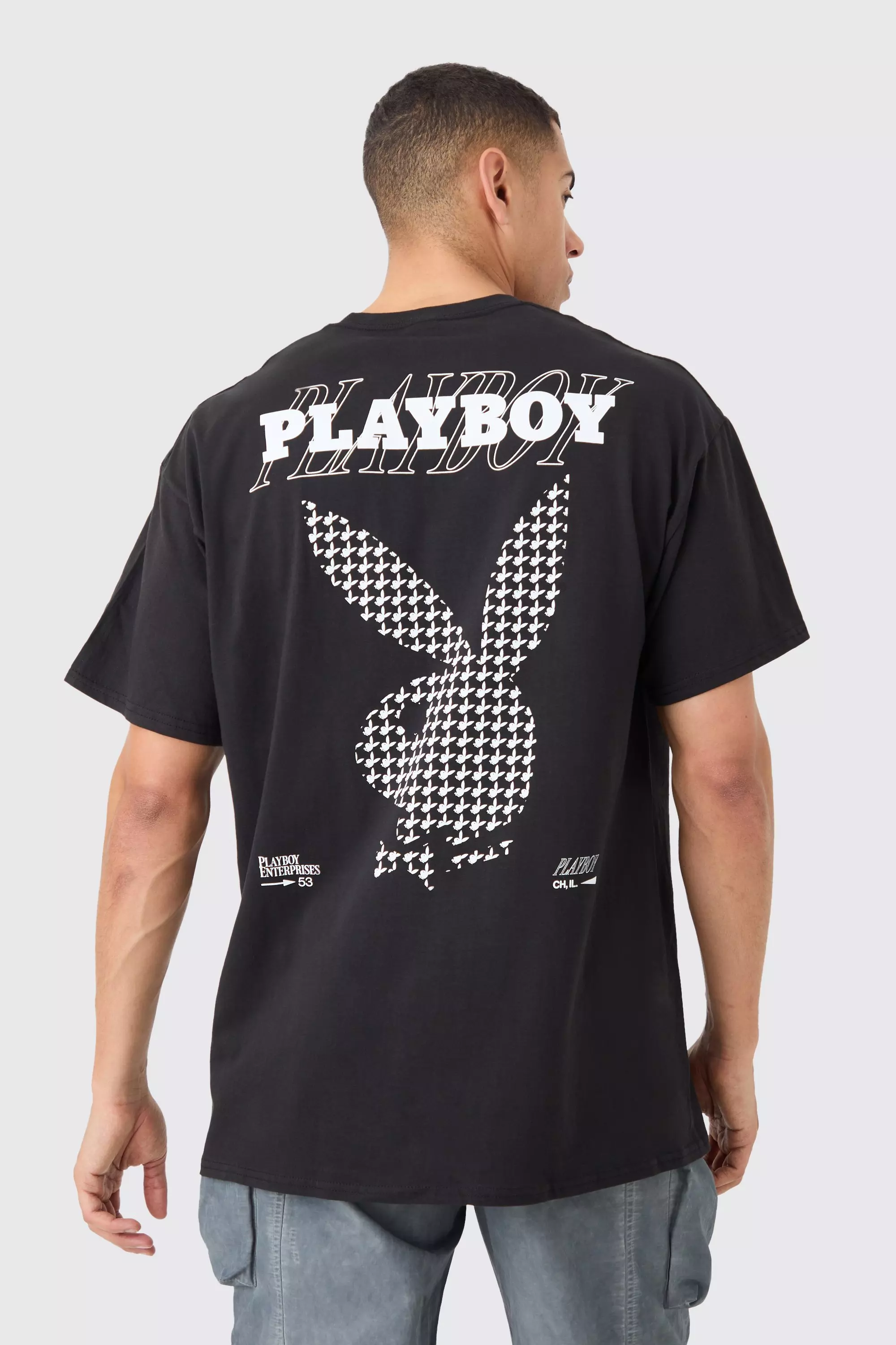 Oversized Playboy License T-shirt Black
