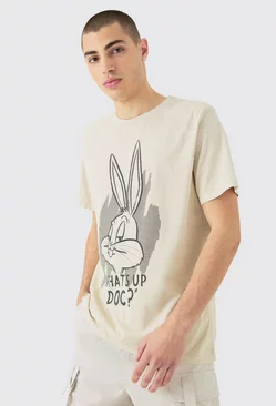 Oversized Looney Tunes Bugs Bunny License T-shirt Sand