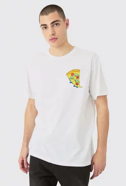 Oversized Disney Toy Story Pizza License T-shirt White