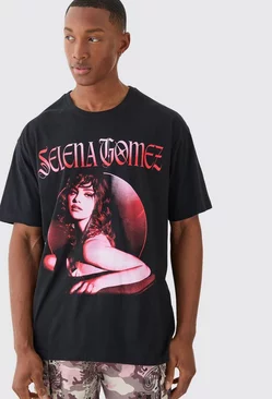 Oversized Selena Gomez License T-shirt Black