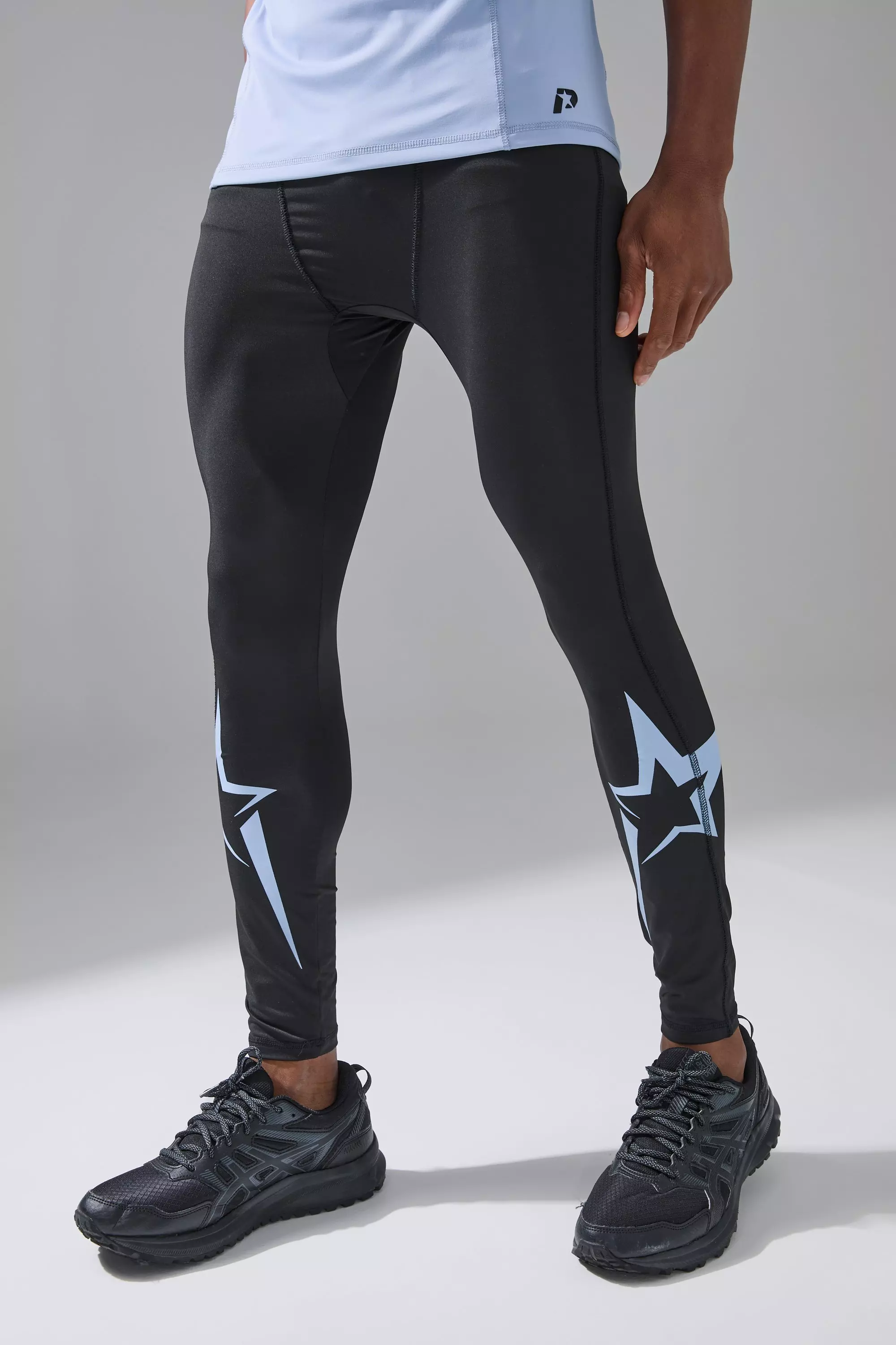 P-Star Base Layer Leggings With Star Print Black