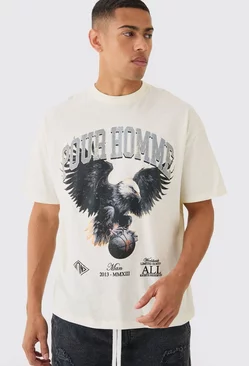 Oversized Eagle Varsity T-shirt Ecru