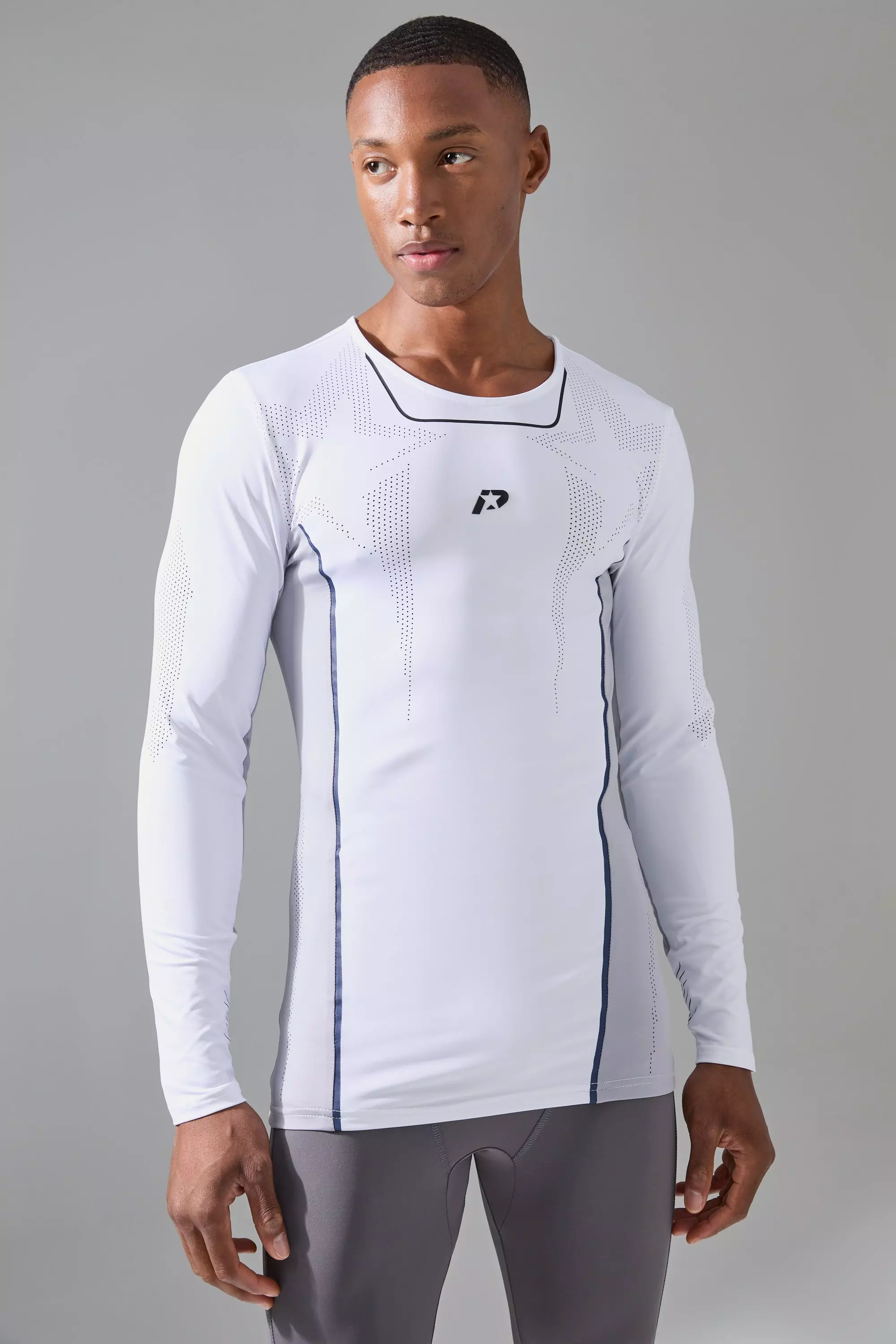 P-Star Active Muscle Fit Moto Base Layer T-Shirt White