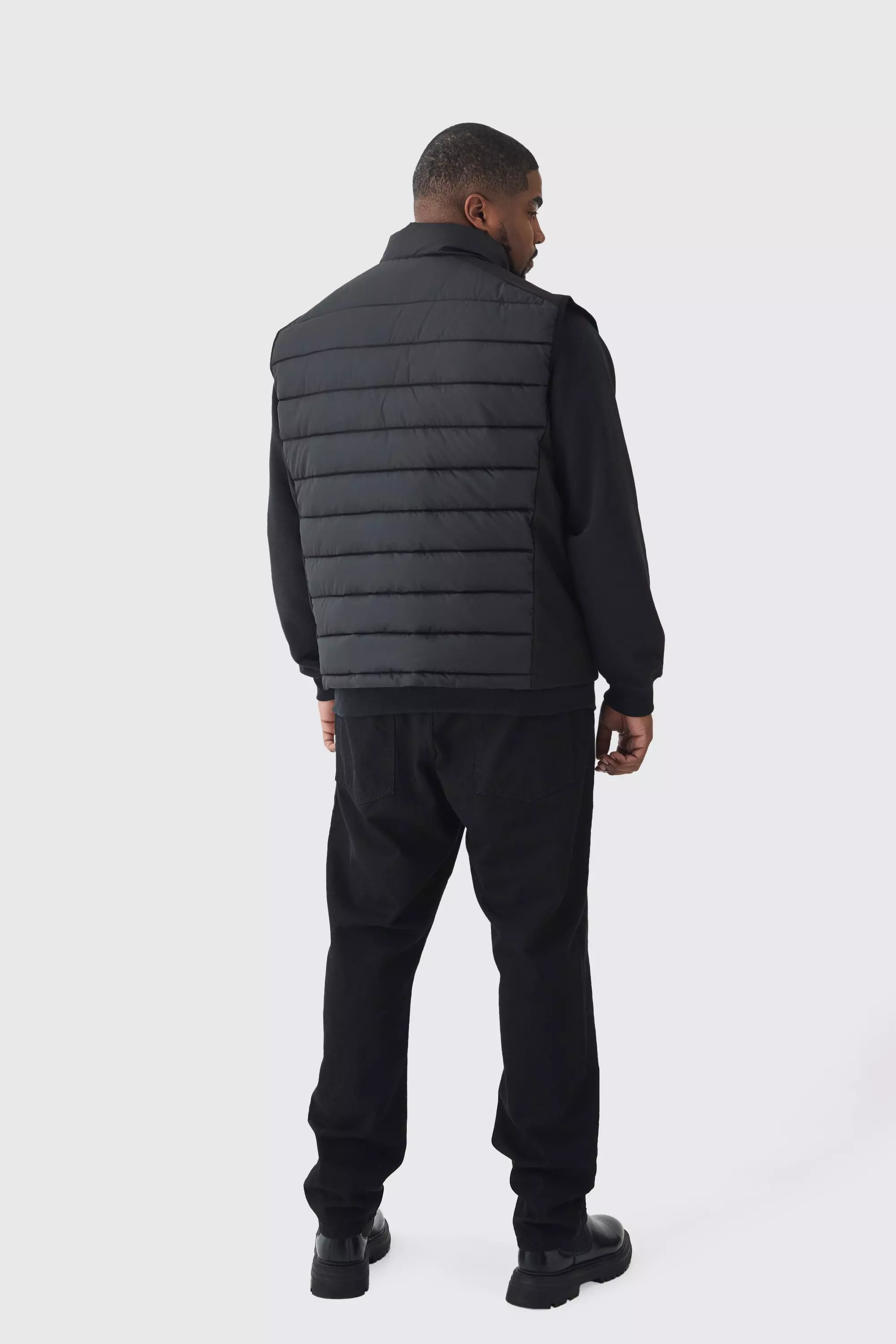 Plus Official Funnel Neck Puffer Gilet In Black alternative image