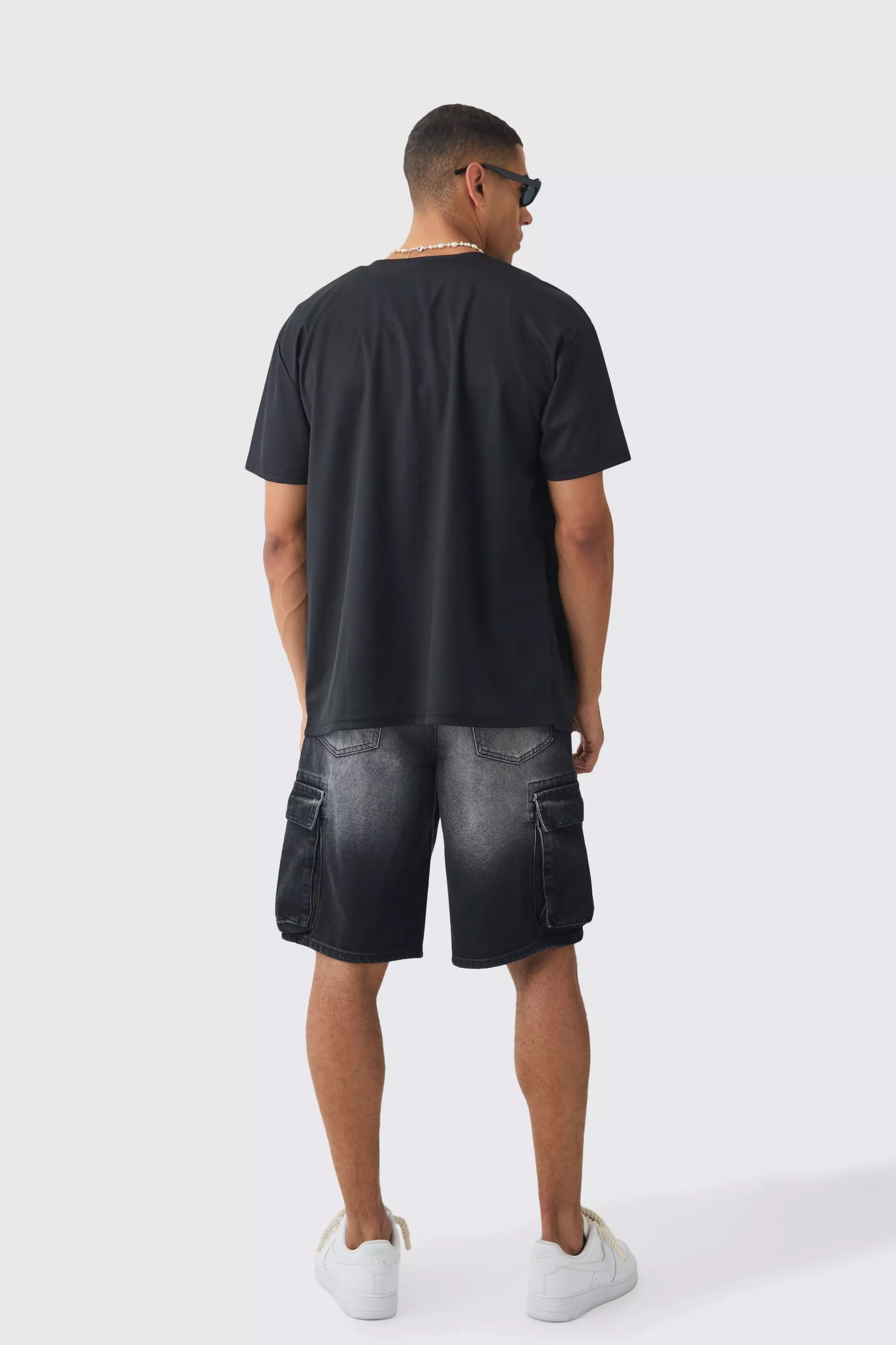 Black Collarless Mesh Twenty Shirt alternative image