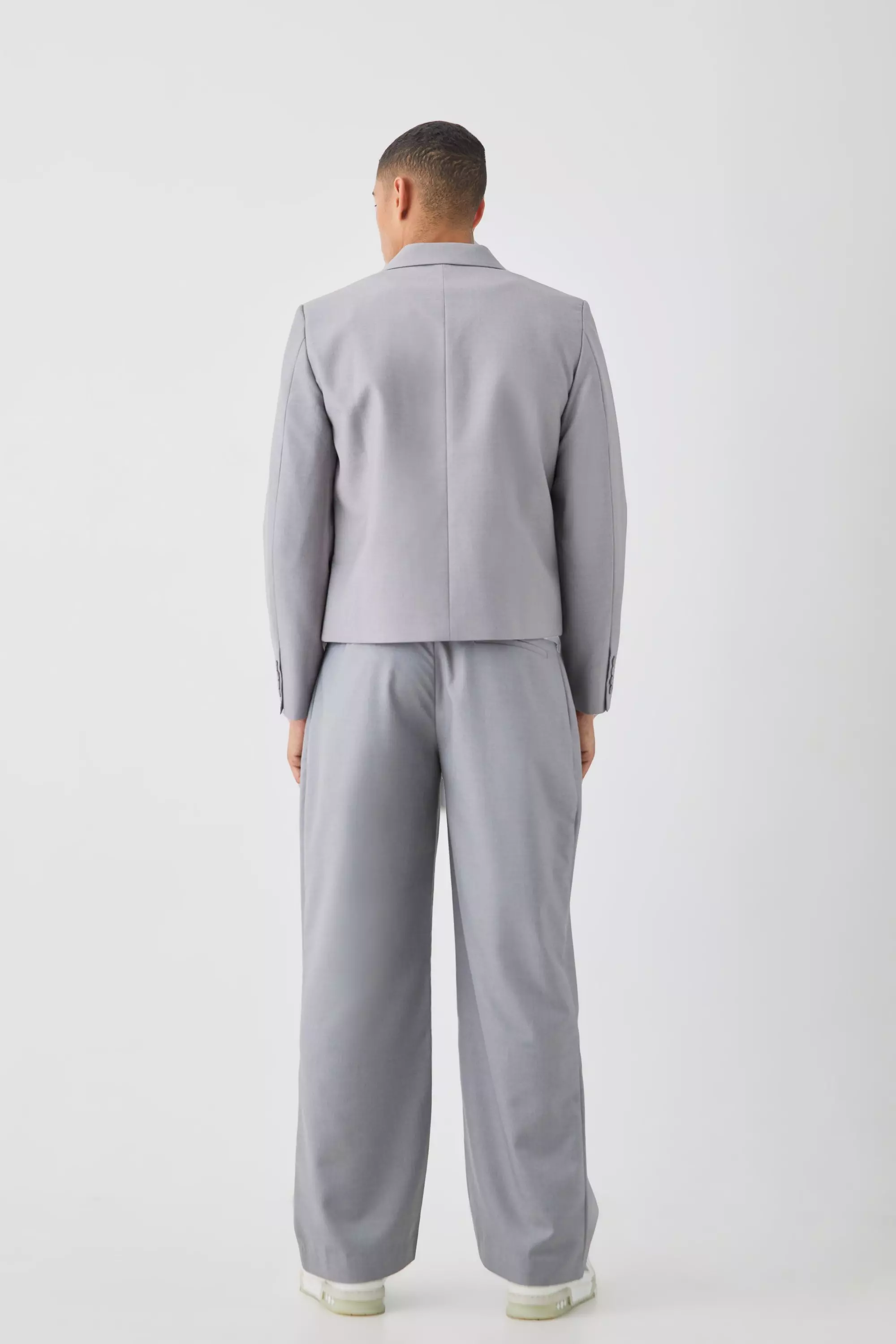 Pantalon large plissé à taille fixe, Grey autre image