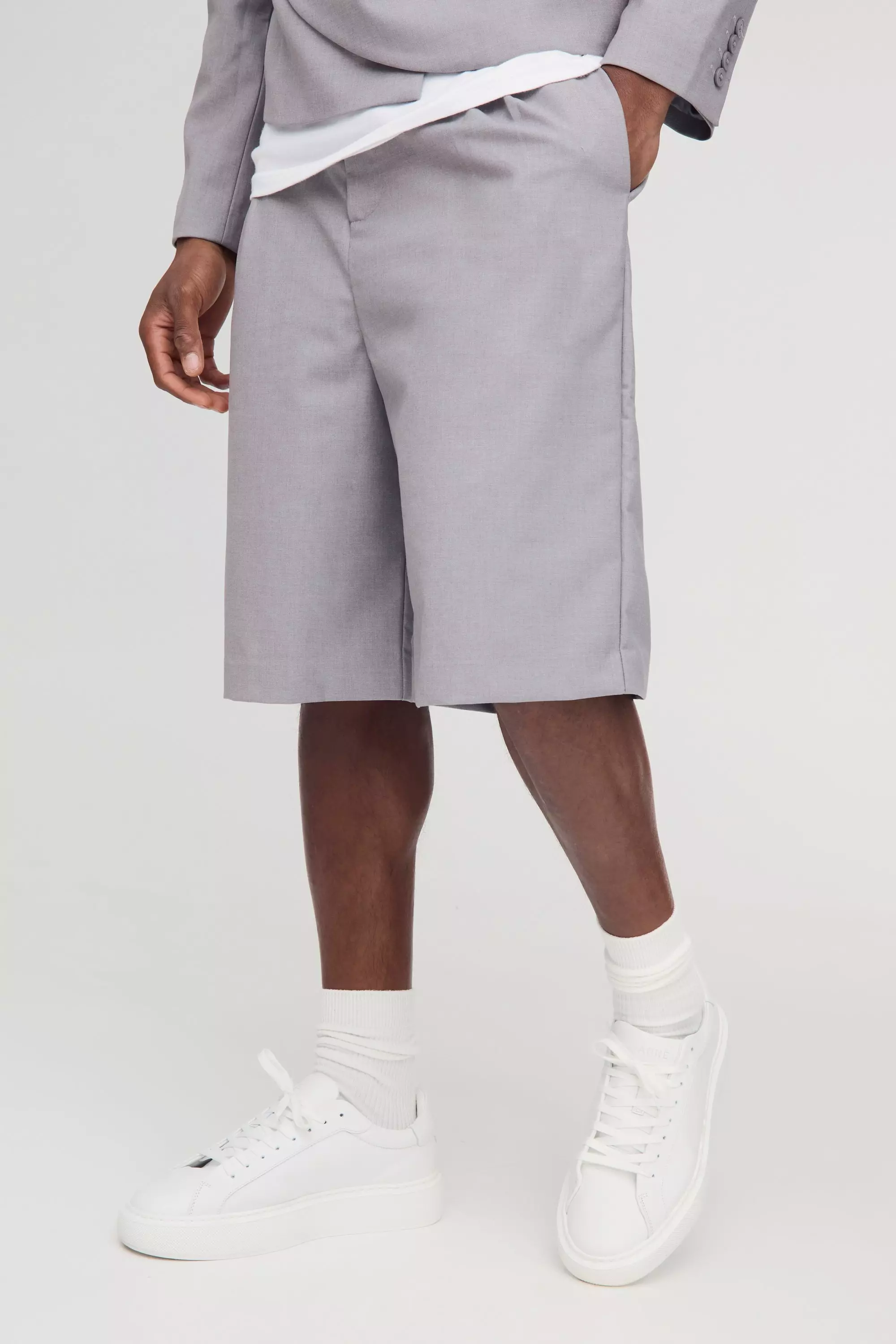 Bermuda plissé à taille fixe, Grey autre image