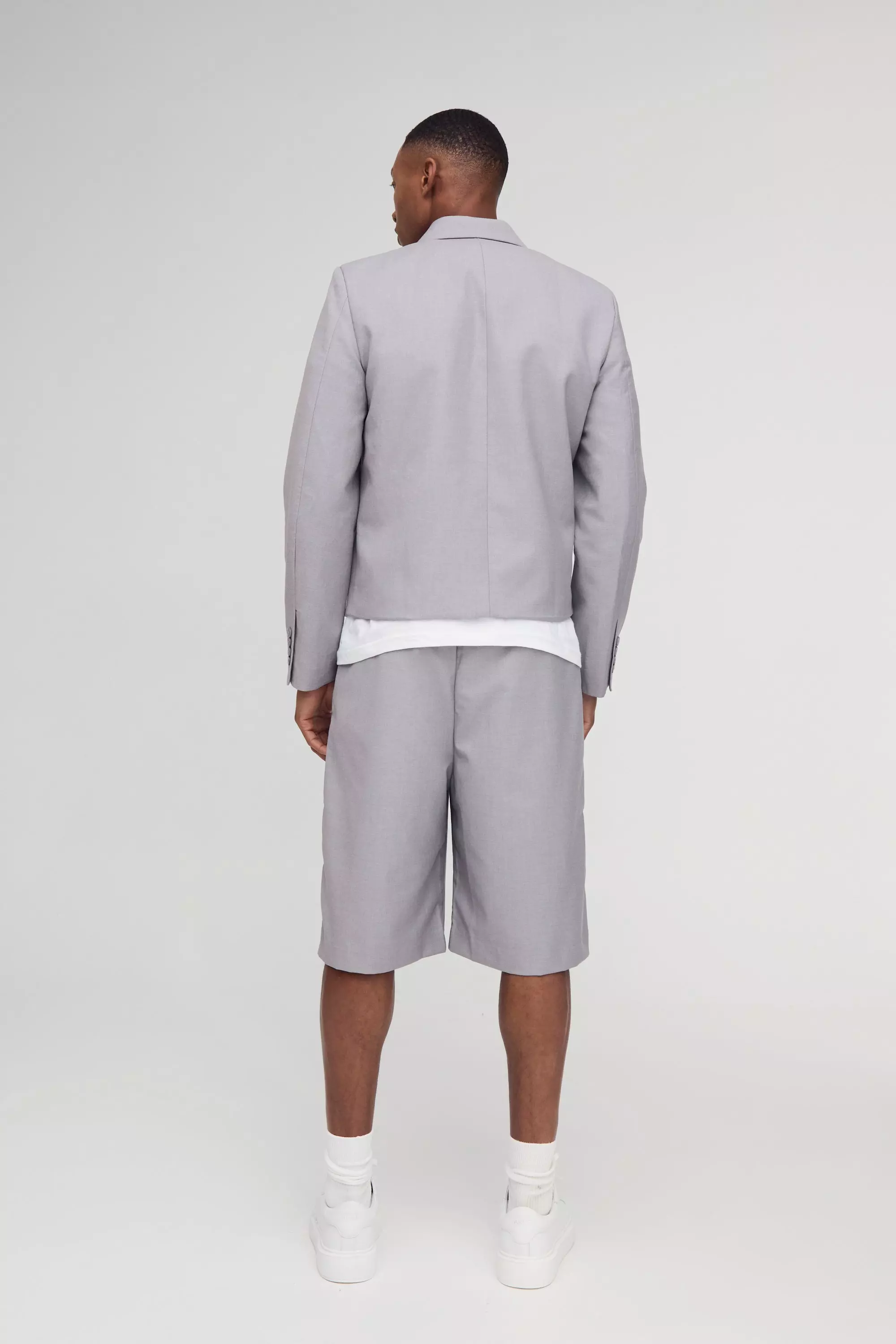 Bermuda plissé à taille fixe, Grey autre image