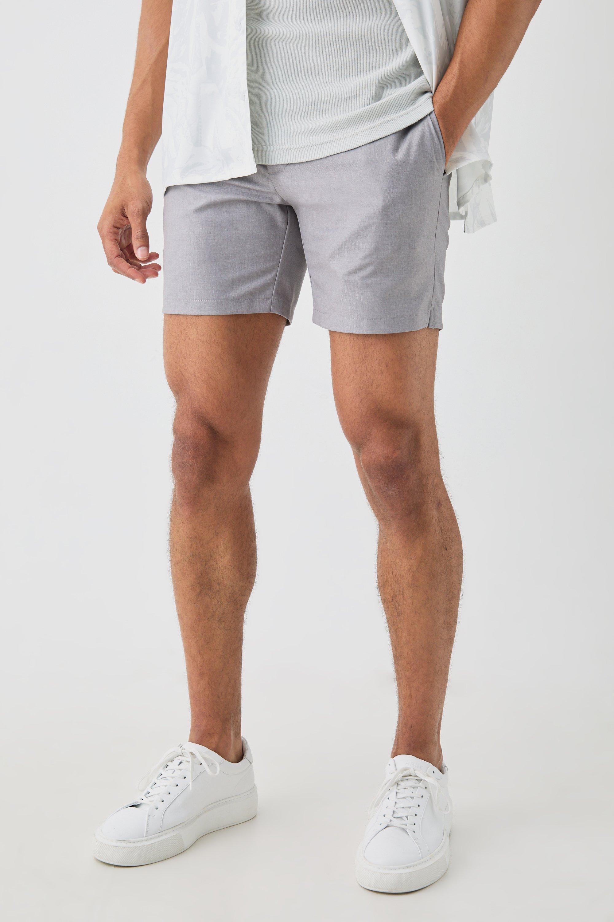 Slim-Fit Stretch Shorts in Grau, Grey