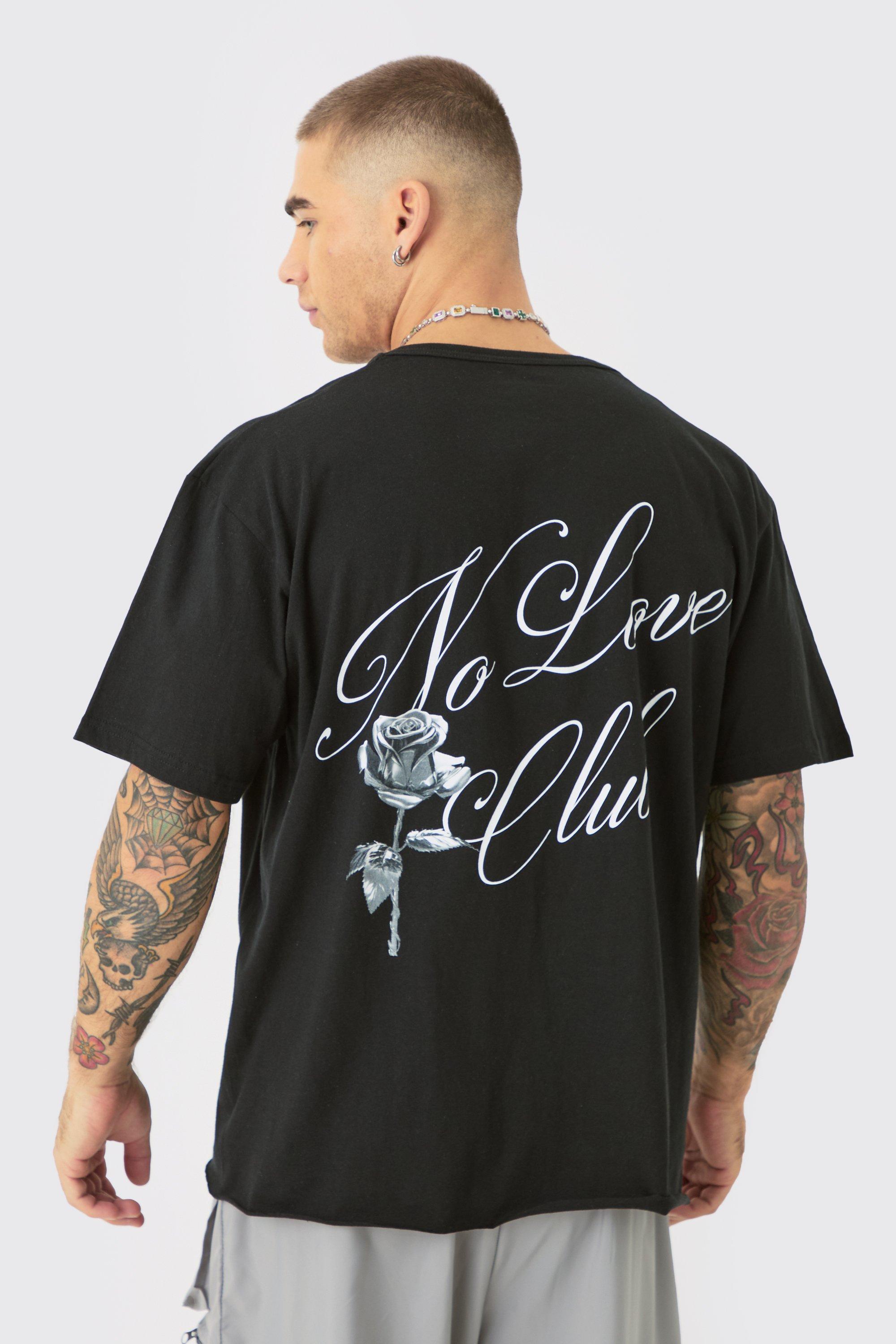 Oversized Boxy No Love Print T-shirt | boohooMAN USA