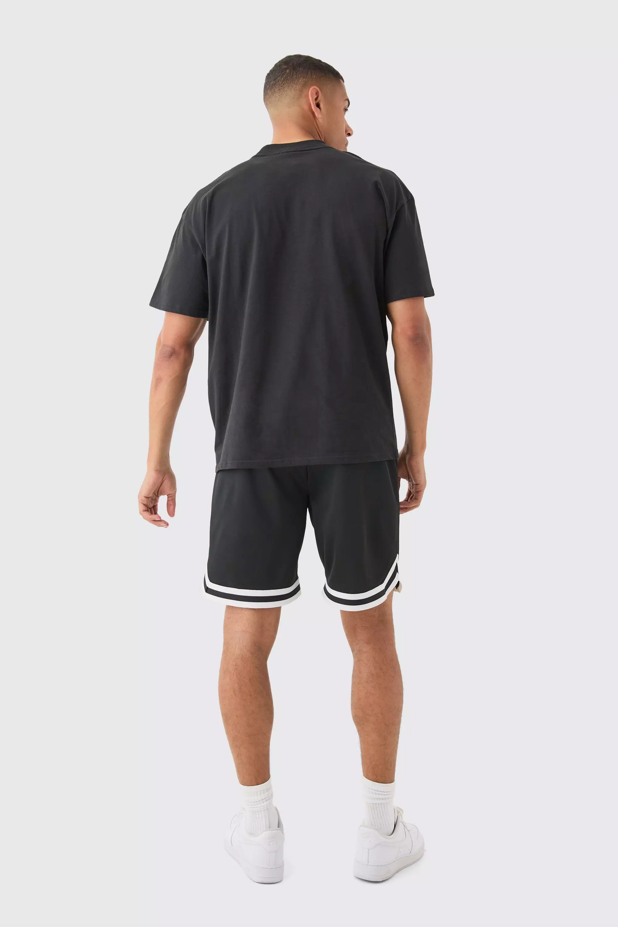 Black Mid Length Mesh Basketball Short alternative image