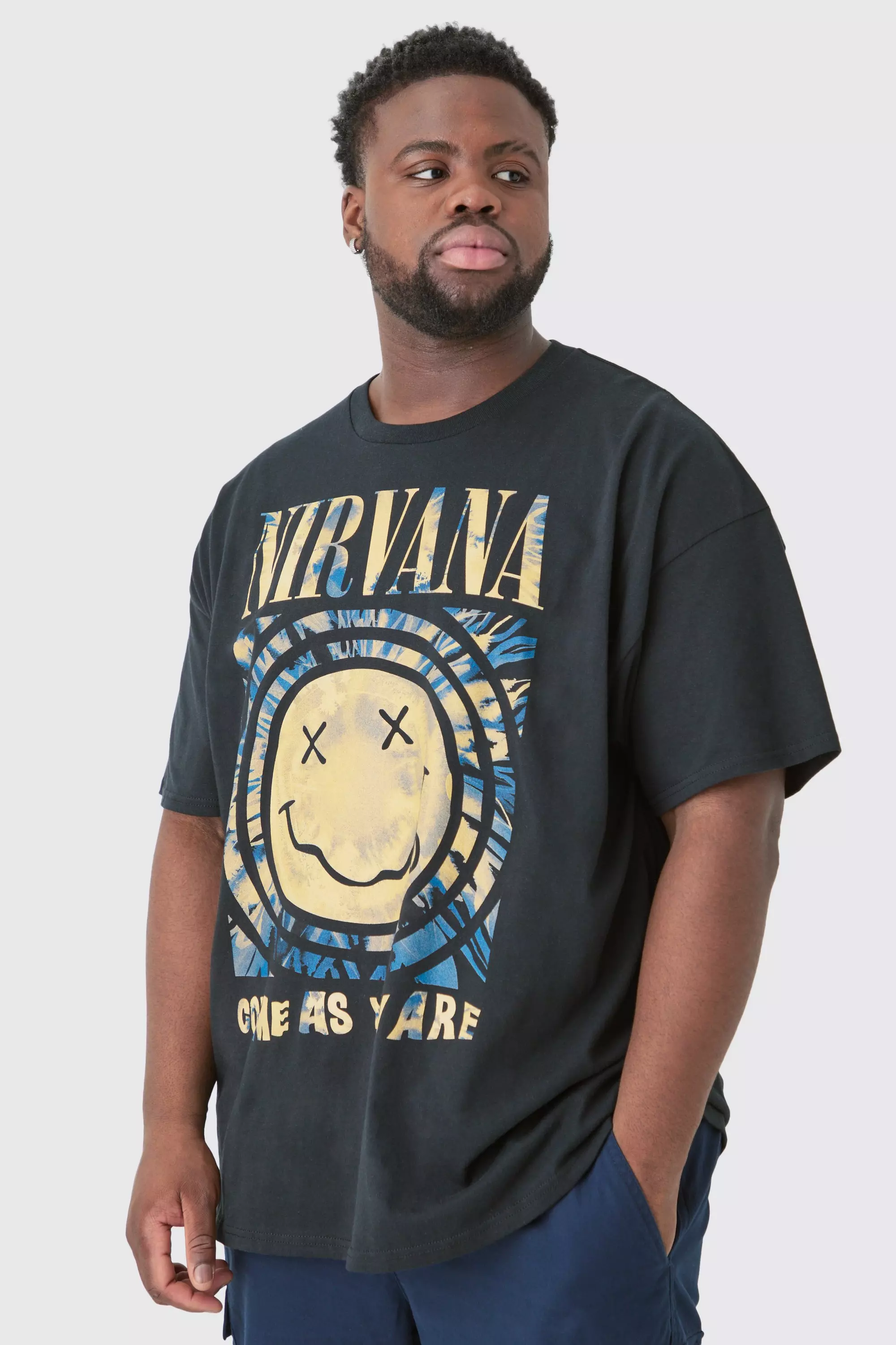 Plus Oversized Nirvana License T-shirt Black Black