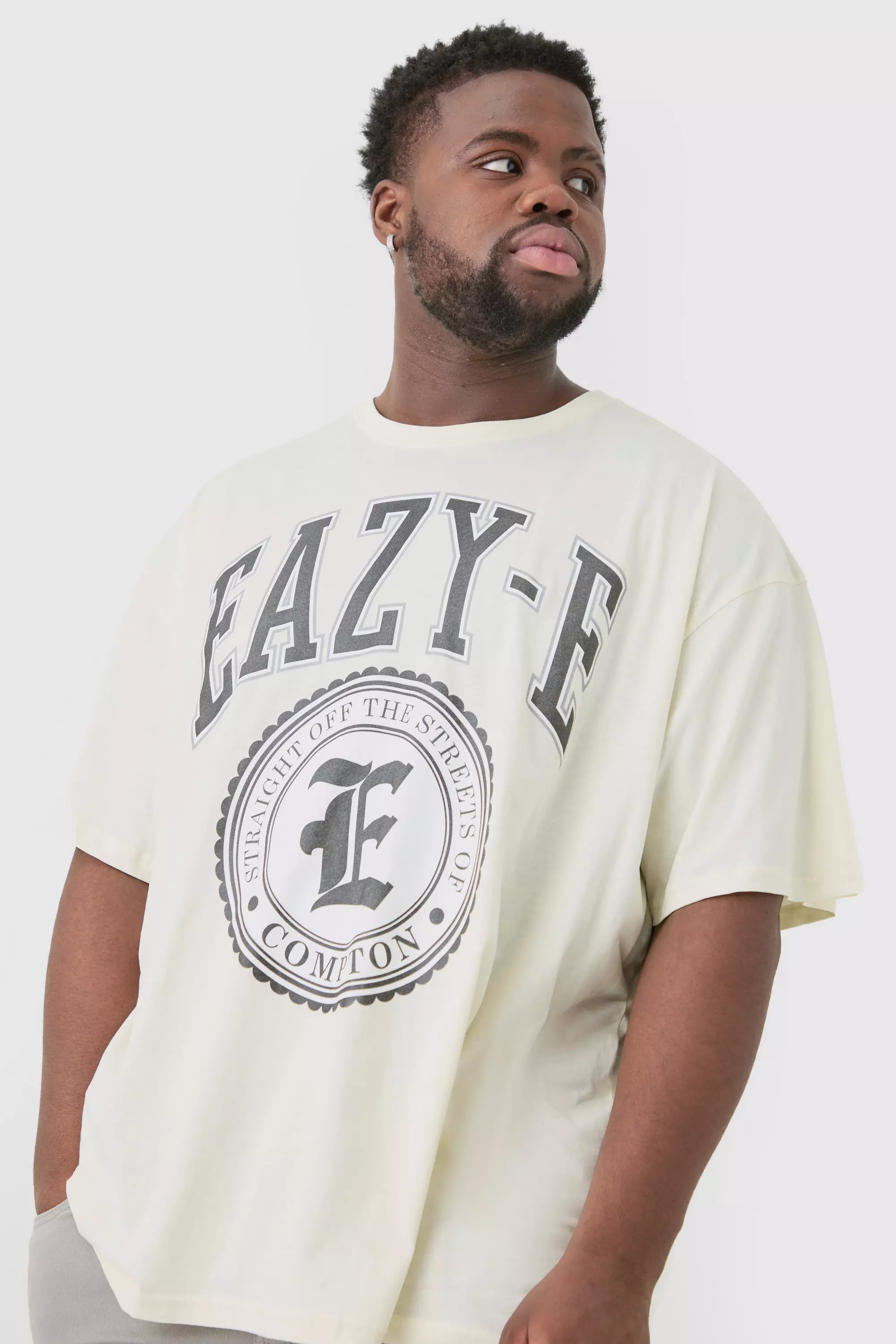 Plus Oversized Eazy-e License T-shirt Ecru alternative image