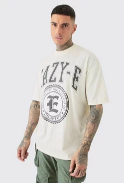 Tall Oversized Eazy-e License T-shirt Ecru Ecru