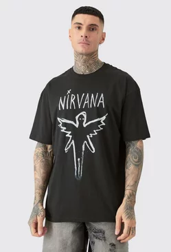 Tall Oversize Nirvana License T-shirt Black Black