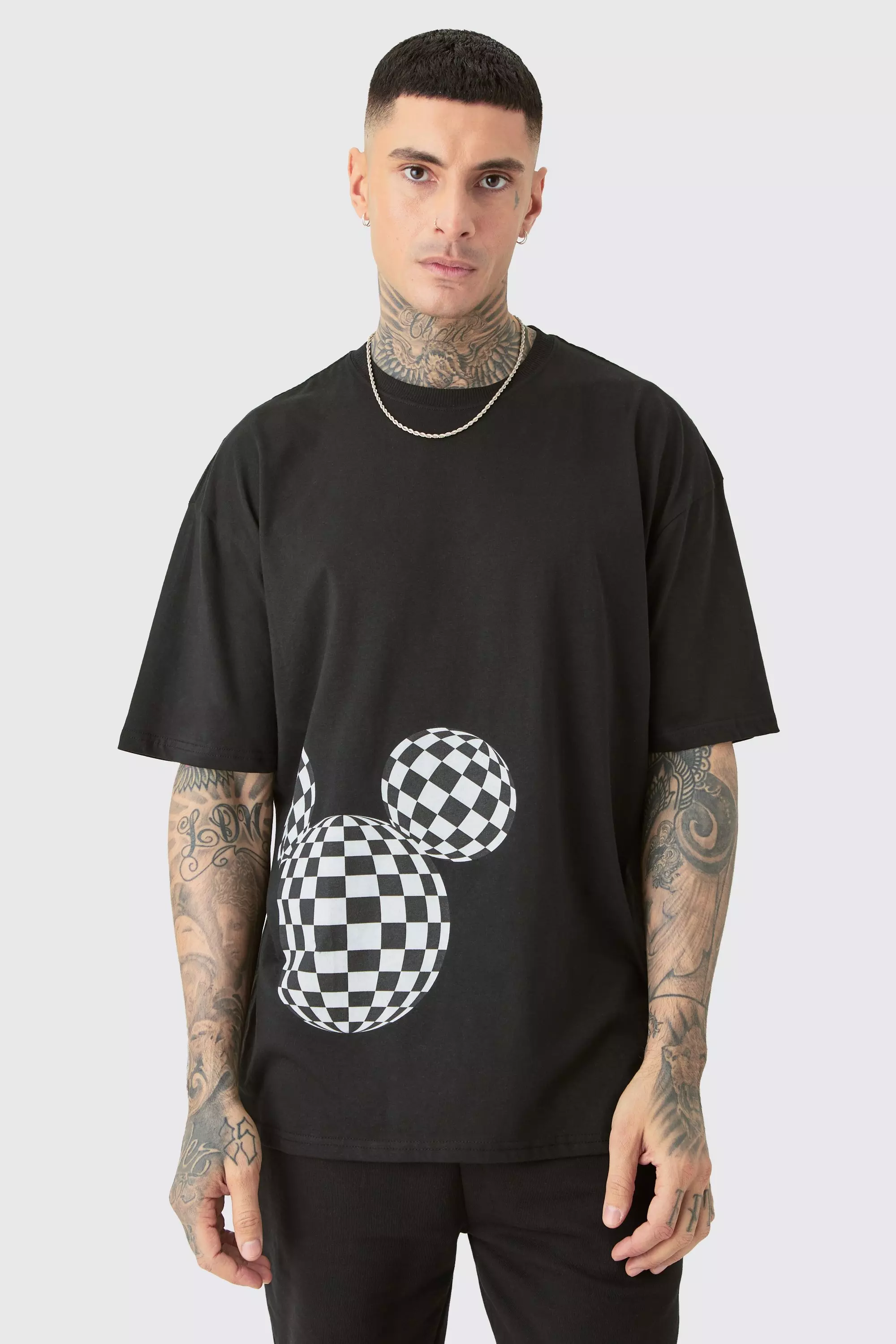 Black Tall Oversize Mickey Mouse License T-shirt Black