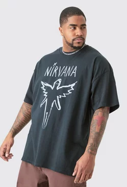 Black Plus Oversize Nirvana License T-shirt Black