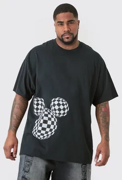 Plus Oversize Mickey Mouse License T-shirt Black Black