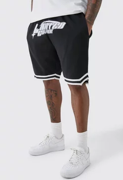 Plus Loose Fit Limited Edition Basketball Short In Black Black