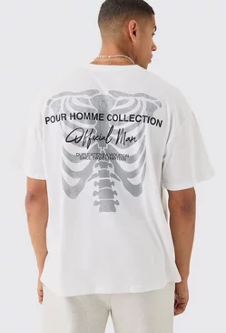 Oversized Skeleton Back Print T-shirt White