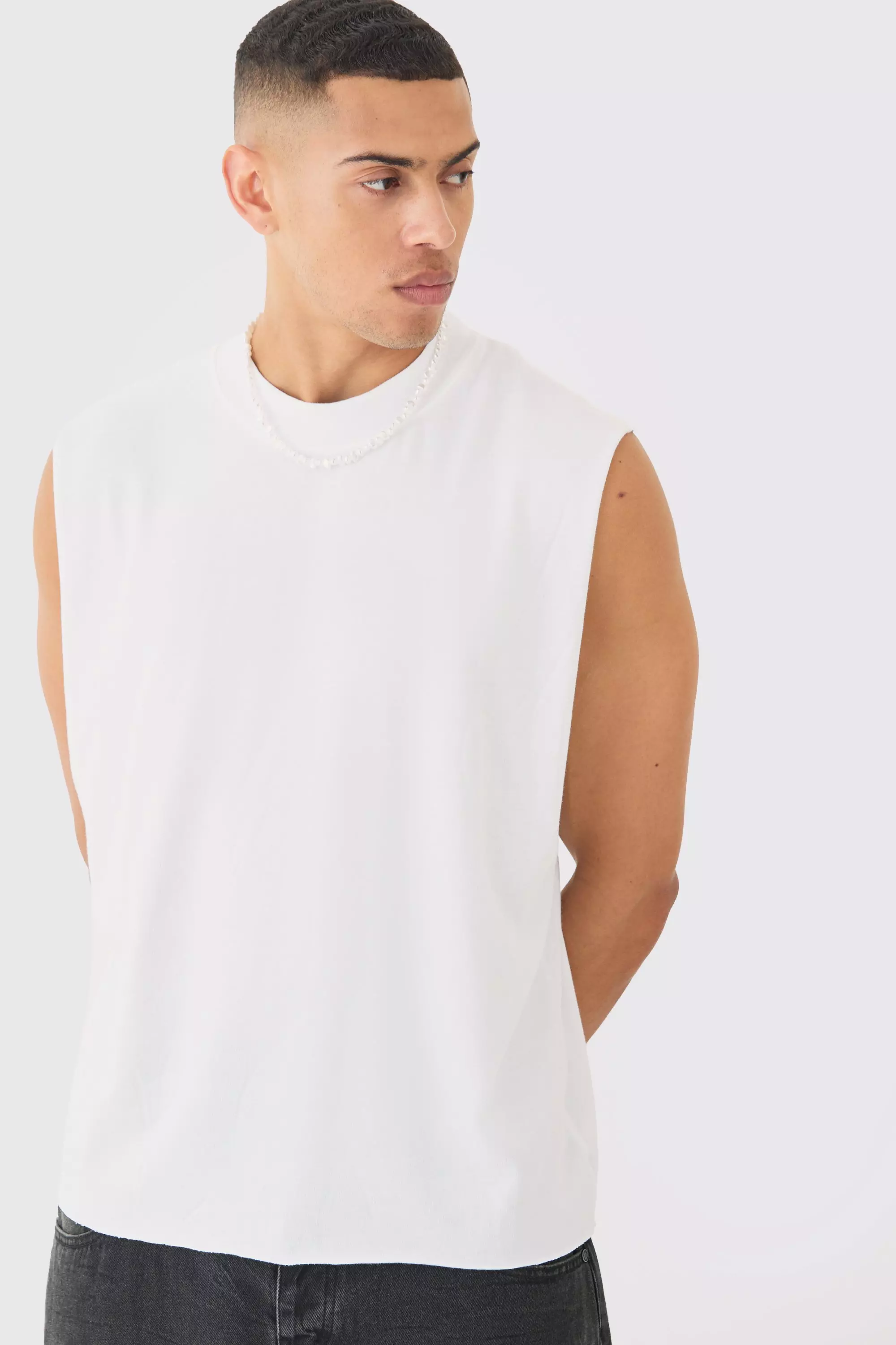 Oversized Boxy Tank White