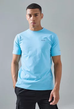 Man Active Performance T-shirt Aqua