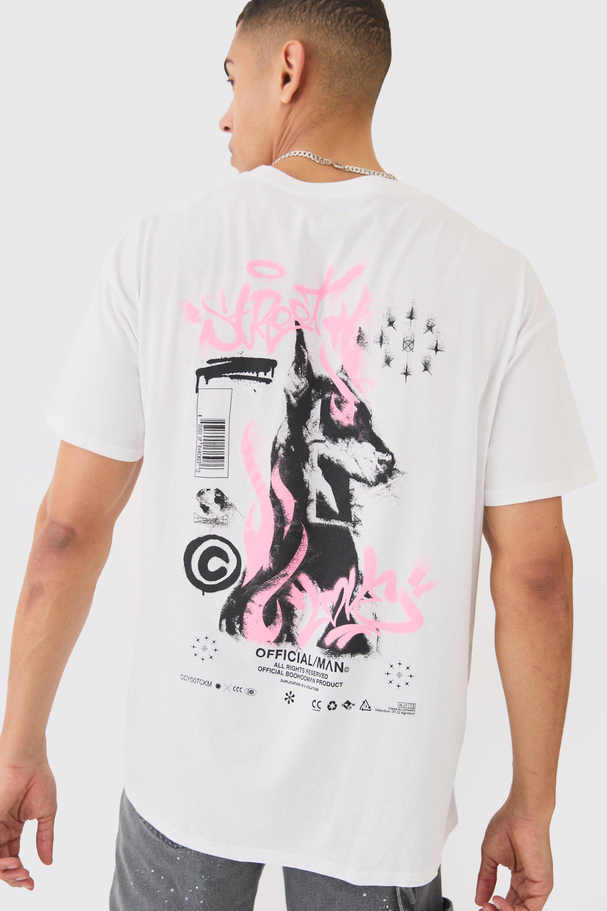 Oversized Dog Graffiti Graphic T-shirt | boohooMAN USA