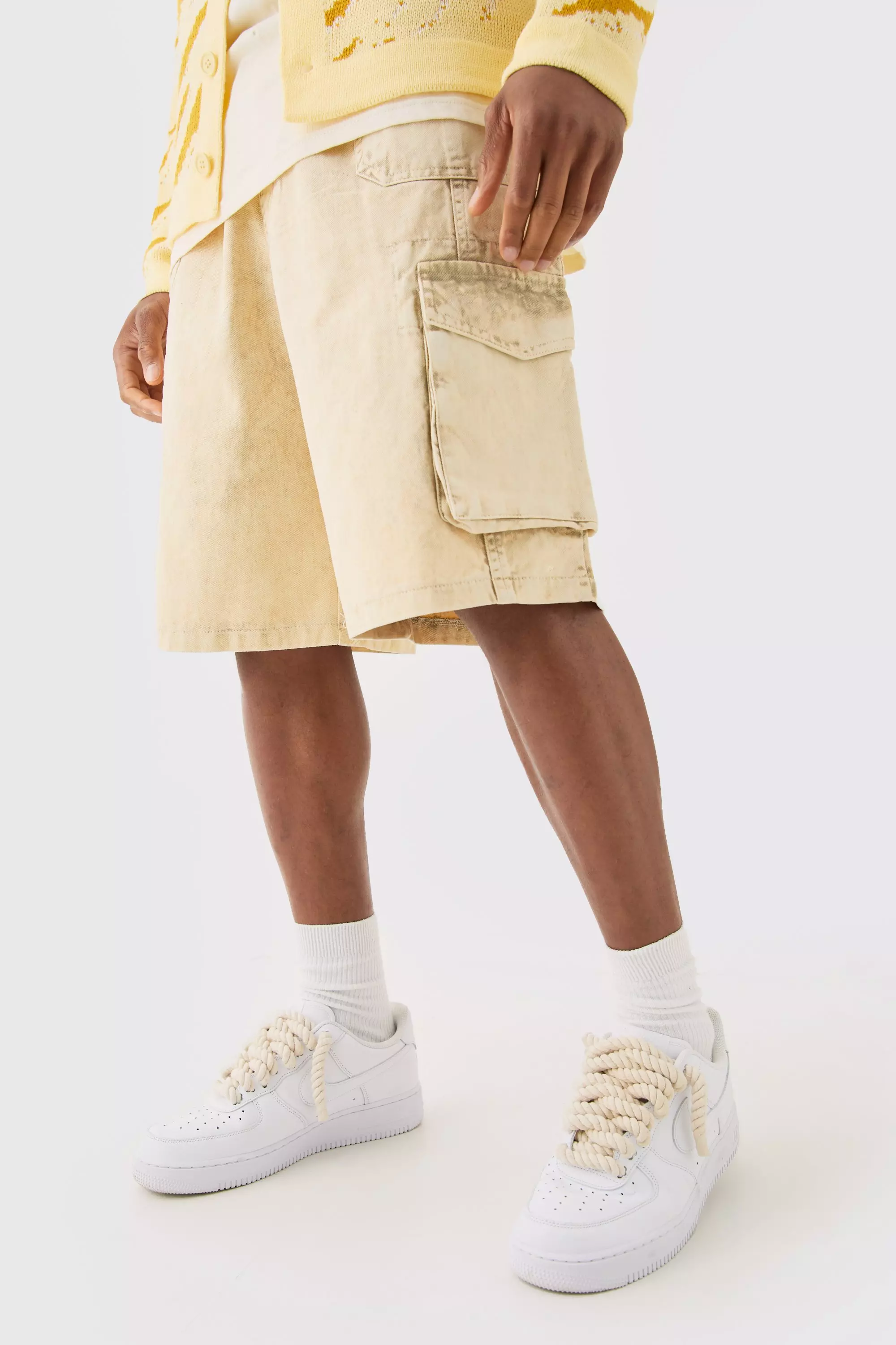 Cargo-Jorts mit elastischem Bund, Ecru alternatives Bild