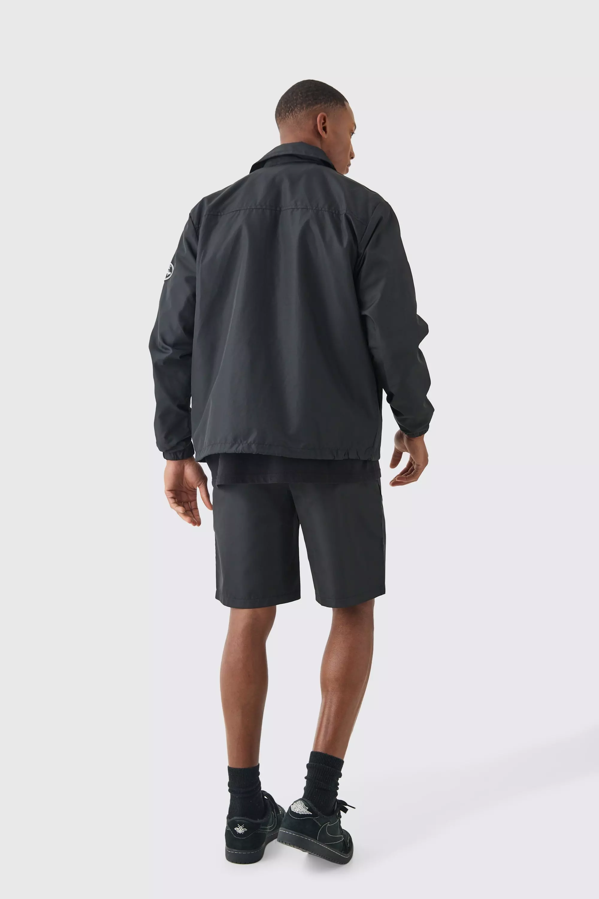 Black Elasticated Waist Comfort Nylon Shorts alternative image