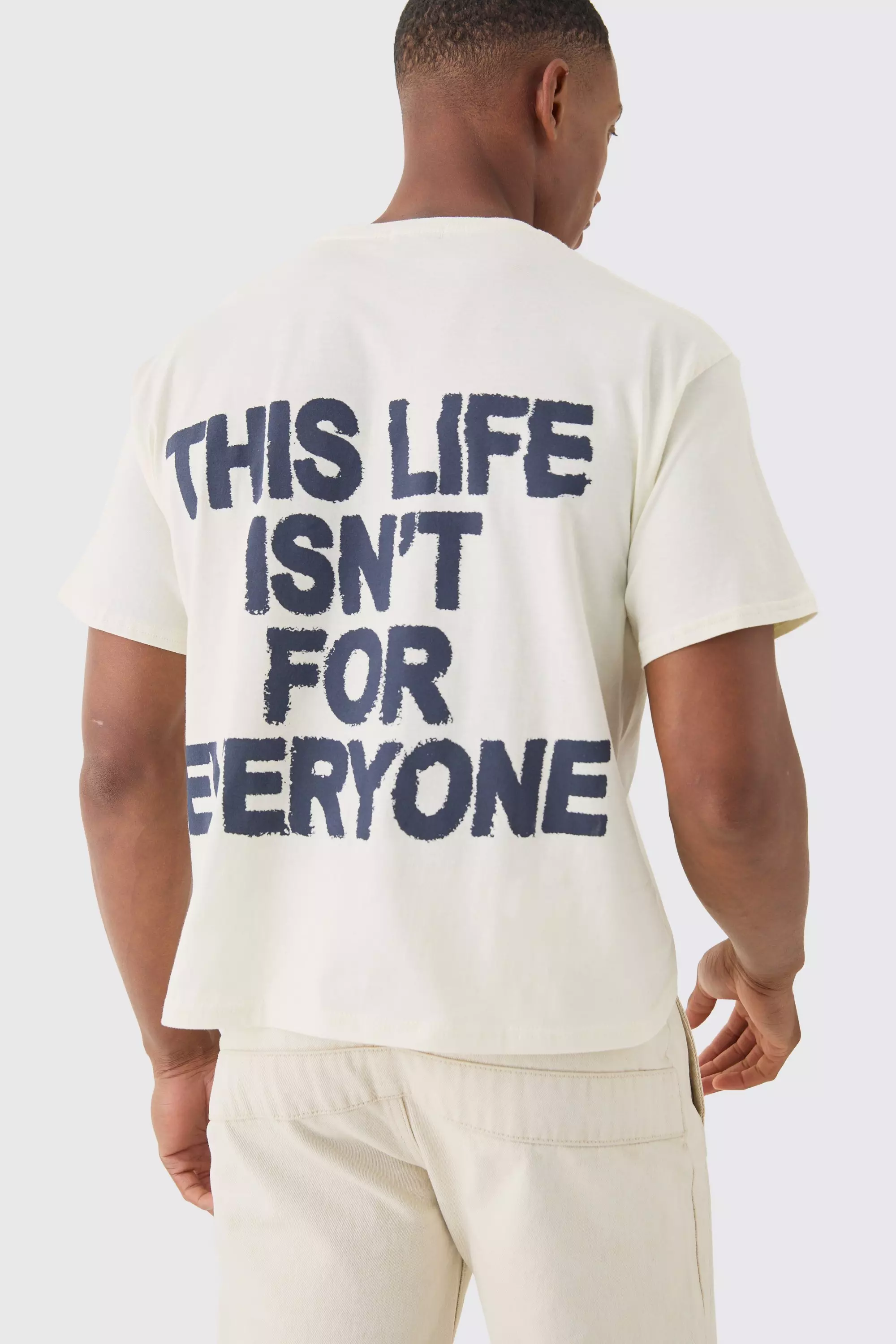 T-shirt court à slogan Life Isn't For Everyone, Ecru autre image