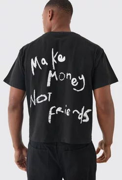 Make Money Not Friends Slogan Baby Tee Black