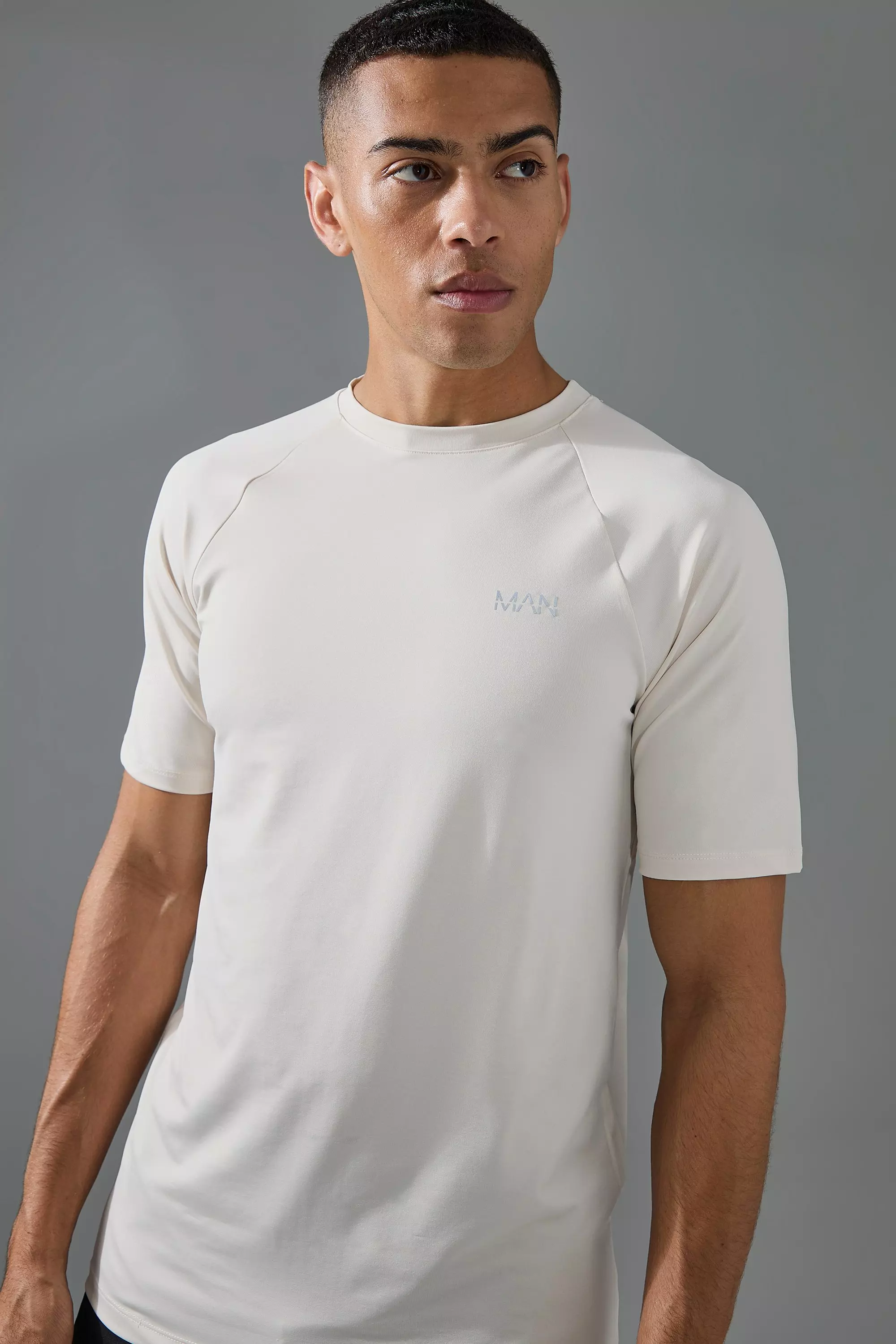 Ecru Man Active Raglan Fitness T-Shirt alternatieve afbeelding