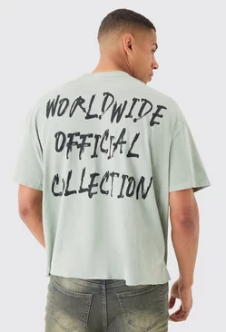 Boxy Worldwide Washed T-shirt Khaki