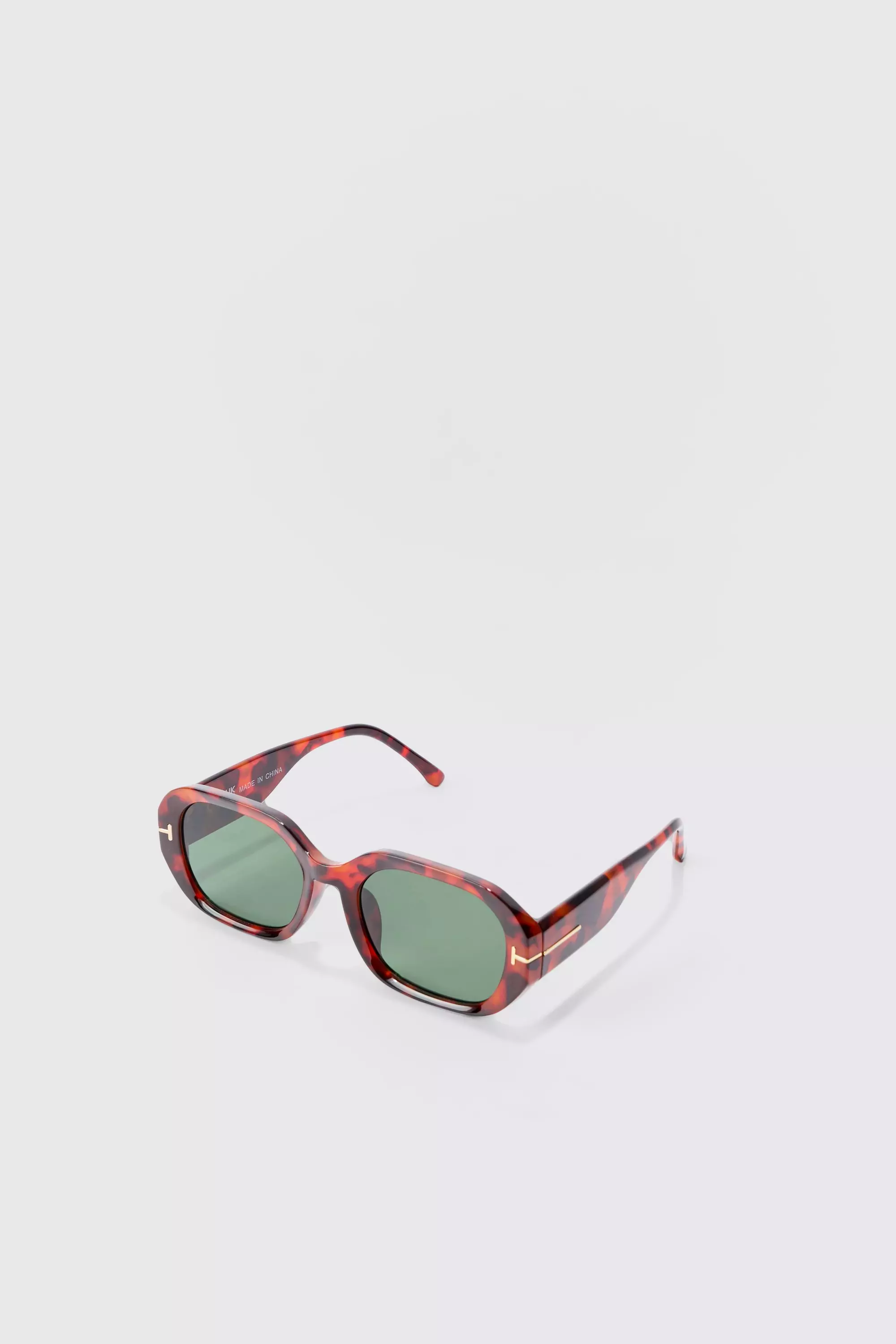 Tortoise Hexagonal Sunglasses In Brown Brown