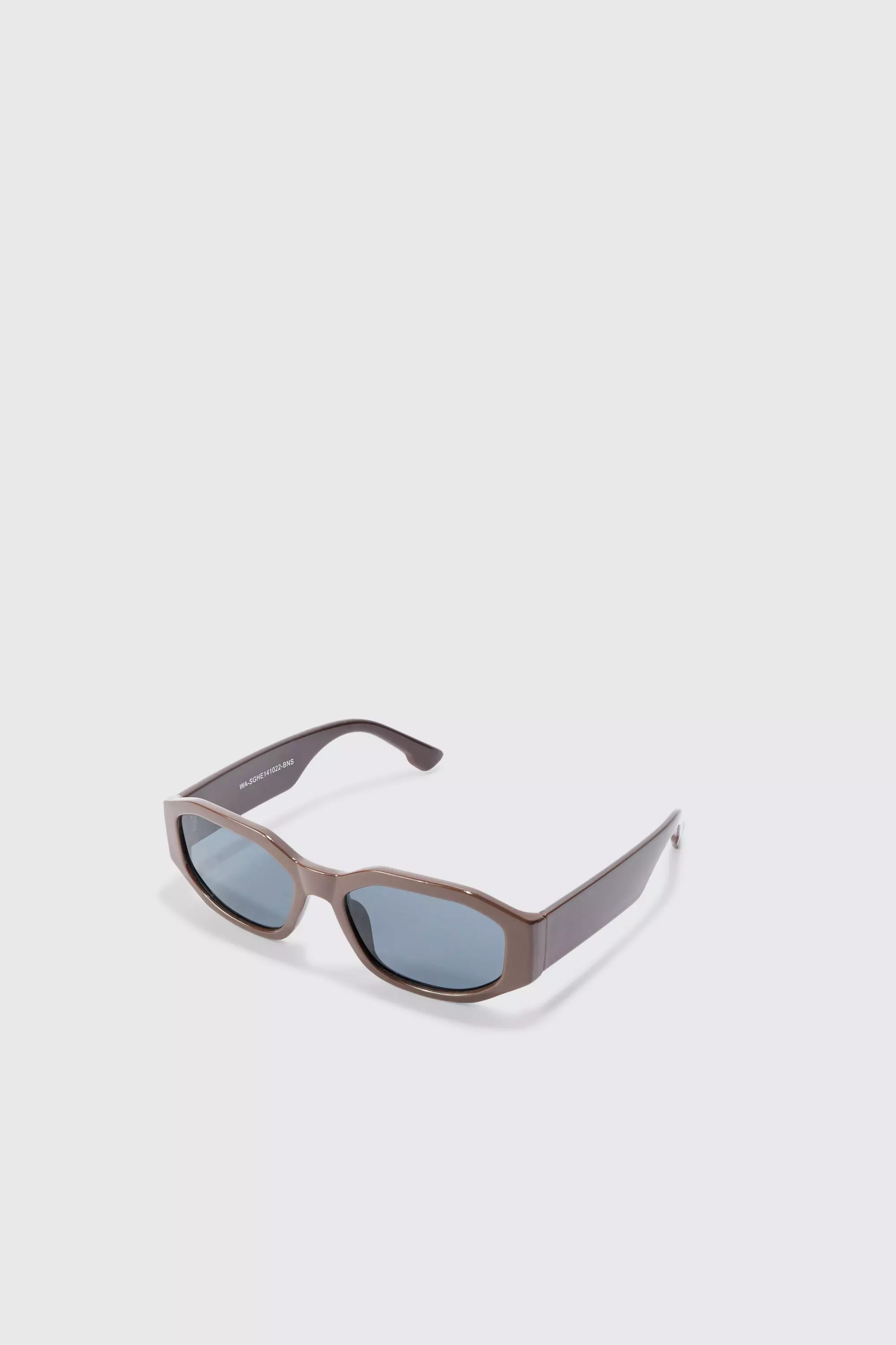 Chunky Hexagonal Sunglasses In Black Black