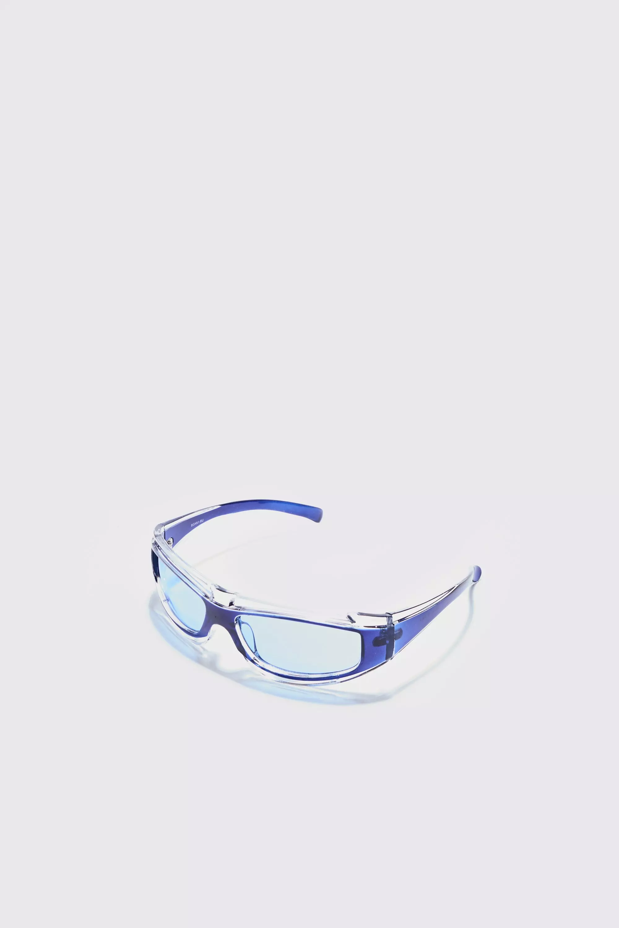 Metal Detail Sunglasses In Blue Blue