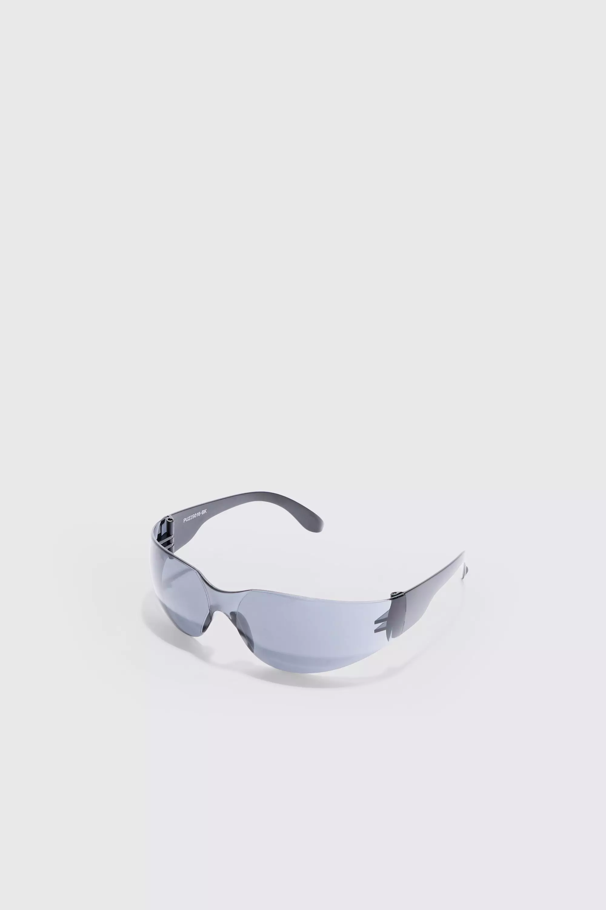 Frameless Plastic Sunglasses In Black Black