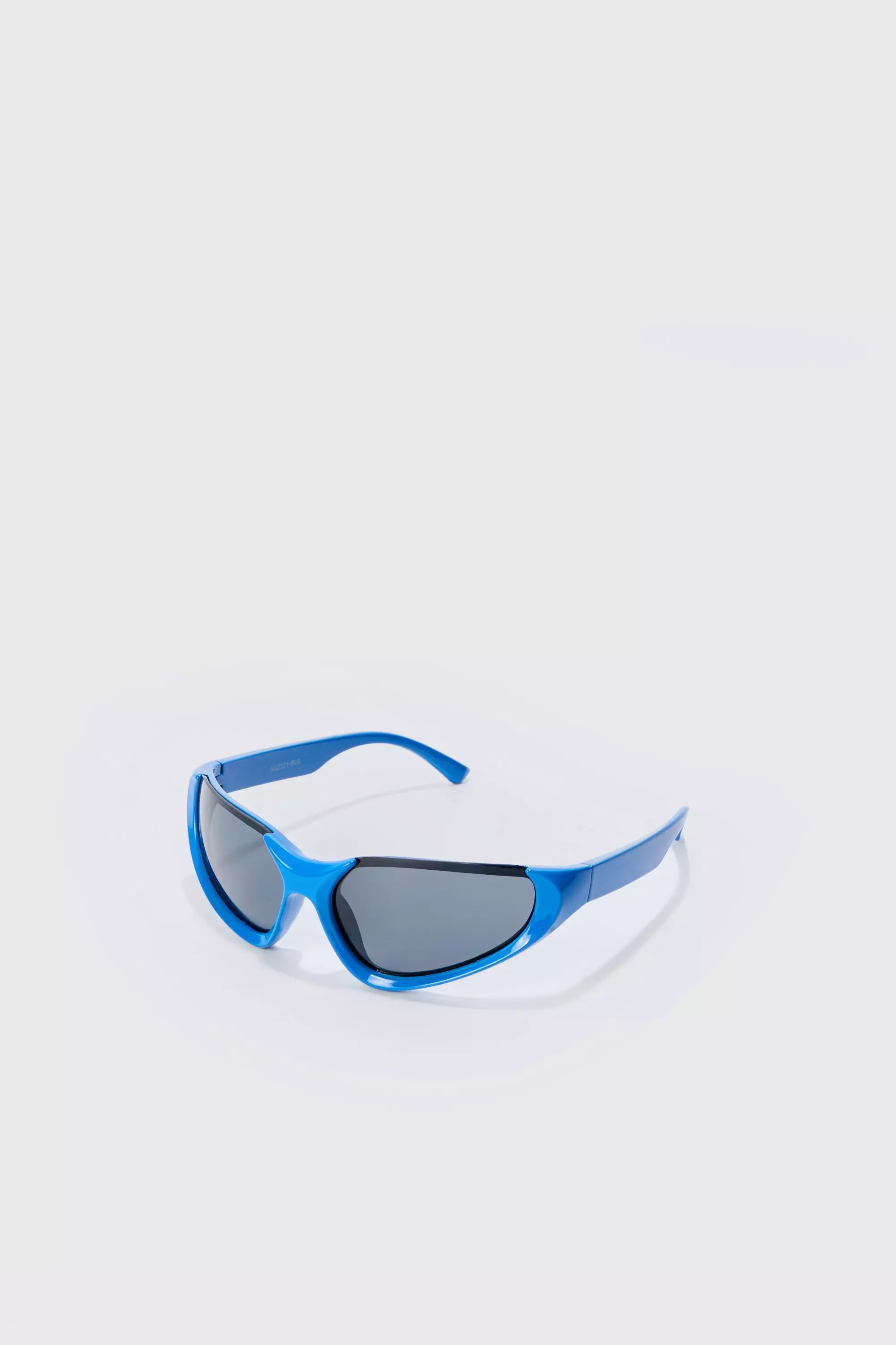 Metallic Frame Sunglasses In Blue Blue