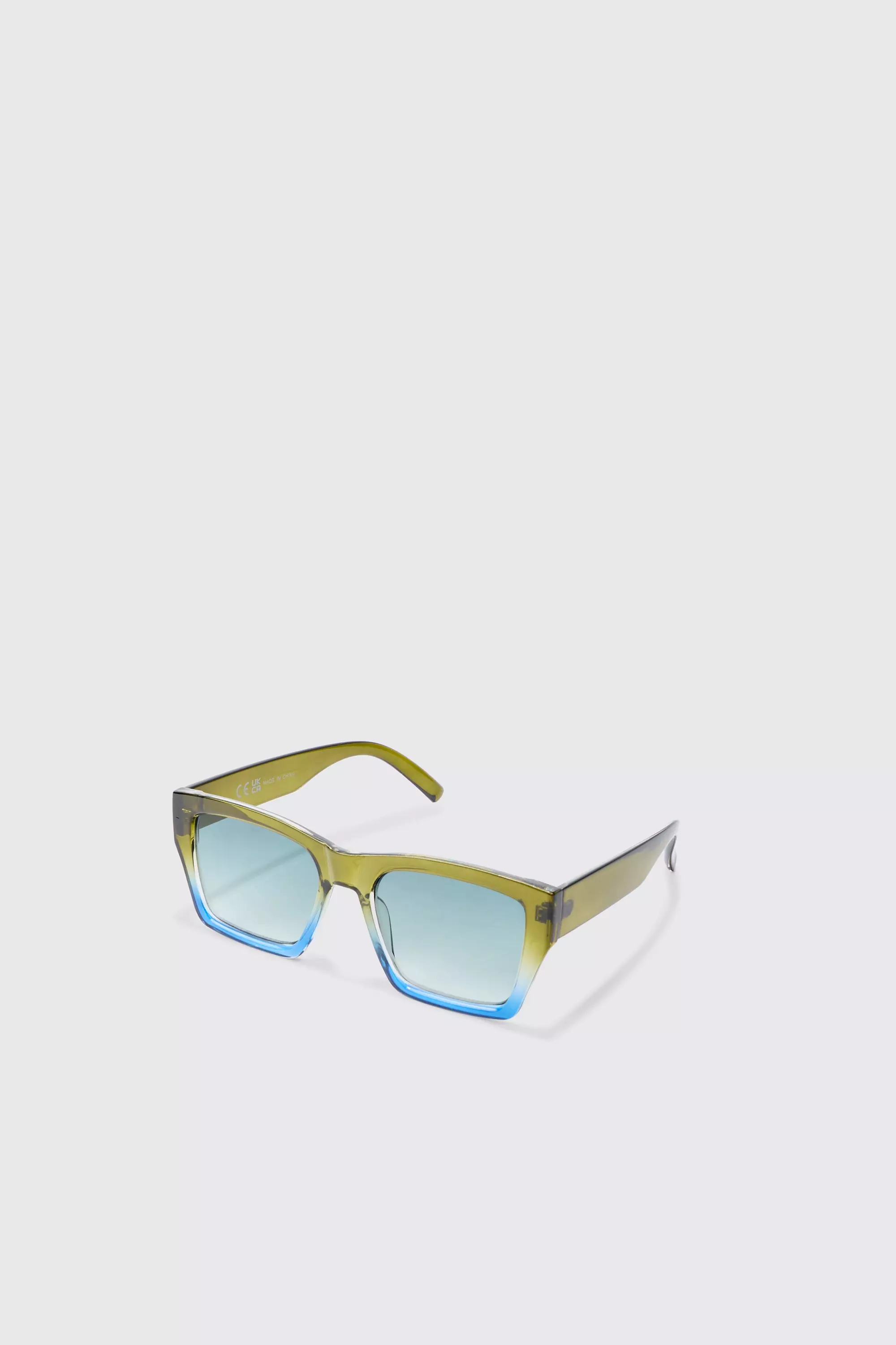 Ombre Square Sunglasses In Green Green