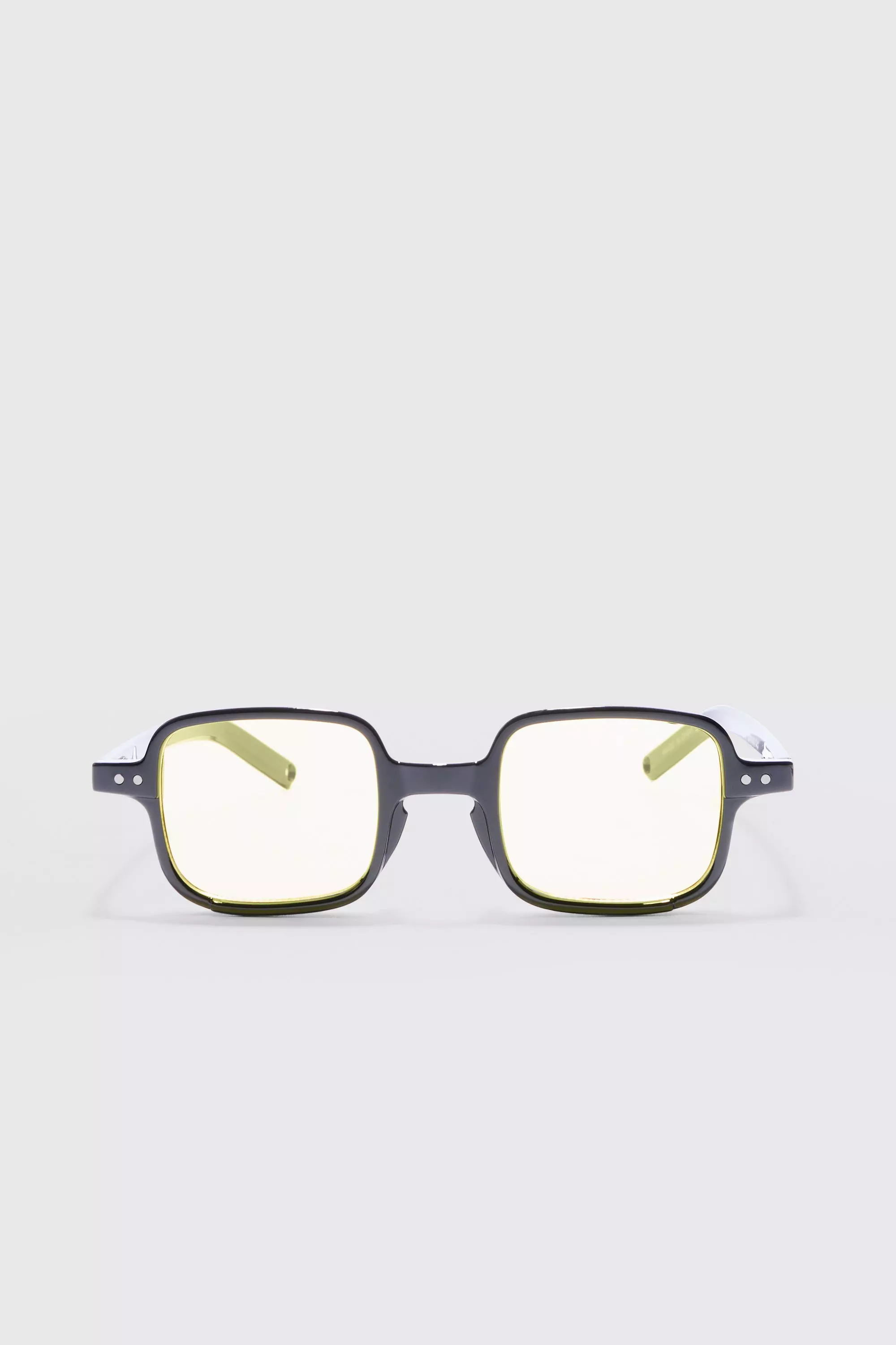 Lunettes de soleil carrées jaunes, Black autre image