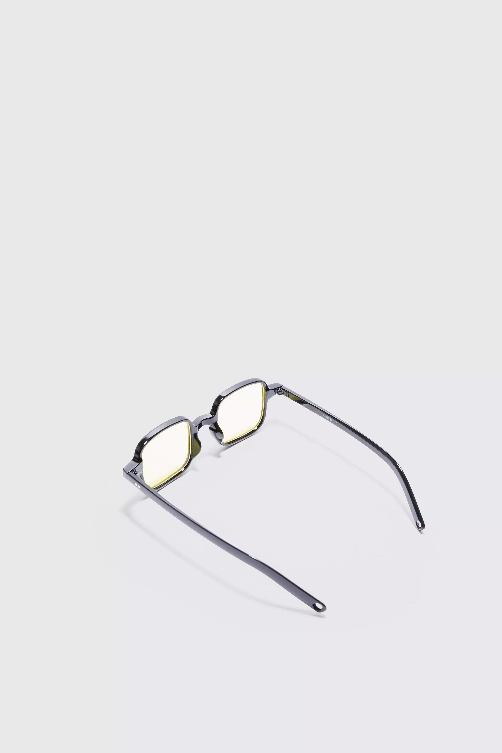 Lunettes de soleil carrées jaunes, Black autre image