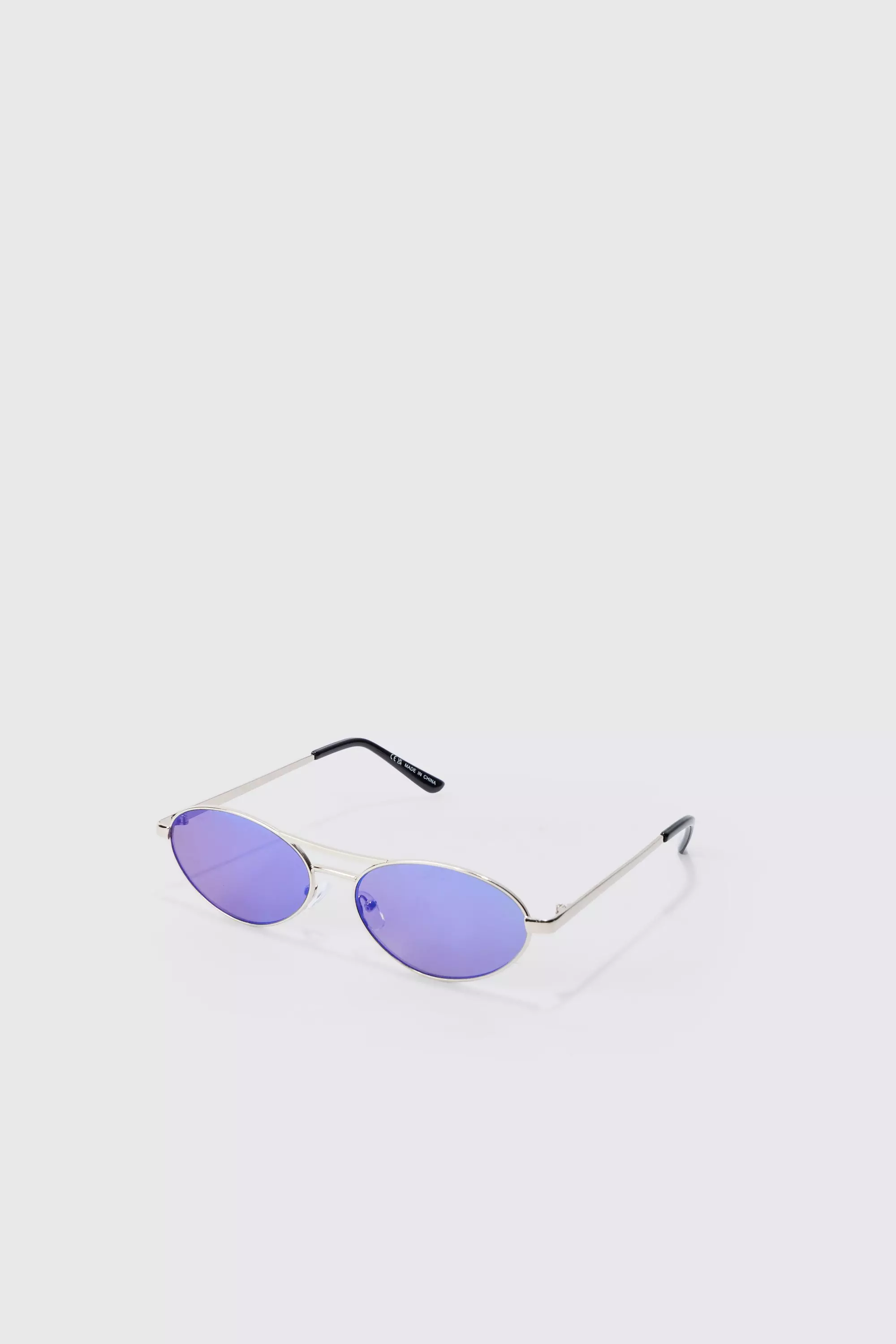 Mirror Lens Sunglasses In Blue Blue