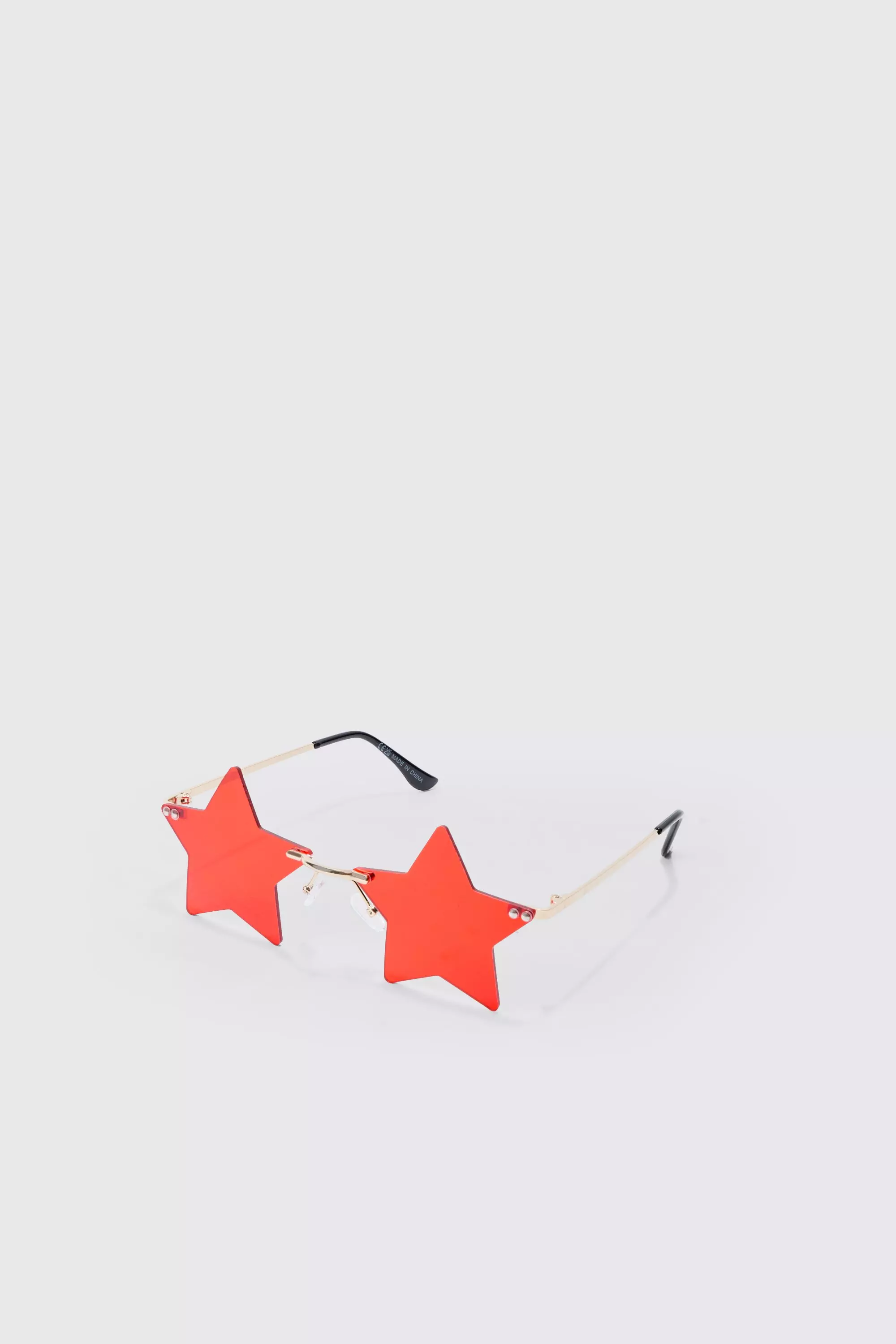 Star Rimless Sunglasses In Red Red